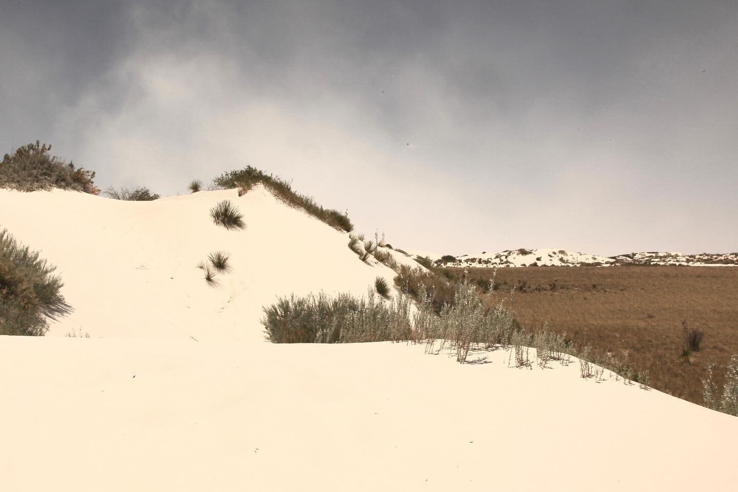 White Sands National Monument is in the northern Chihuahuan Desert in the U.S. state of New Mexico. It's known for its dramatic landscape of rare white gypsum sand dunes.

About a half hour west sits an Indian reservation called Mescalero Reservation