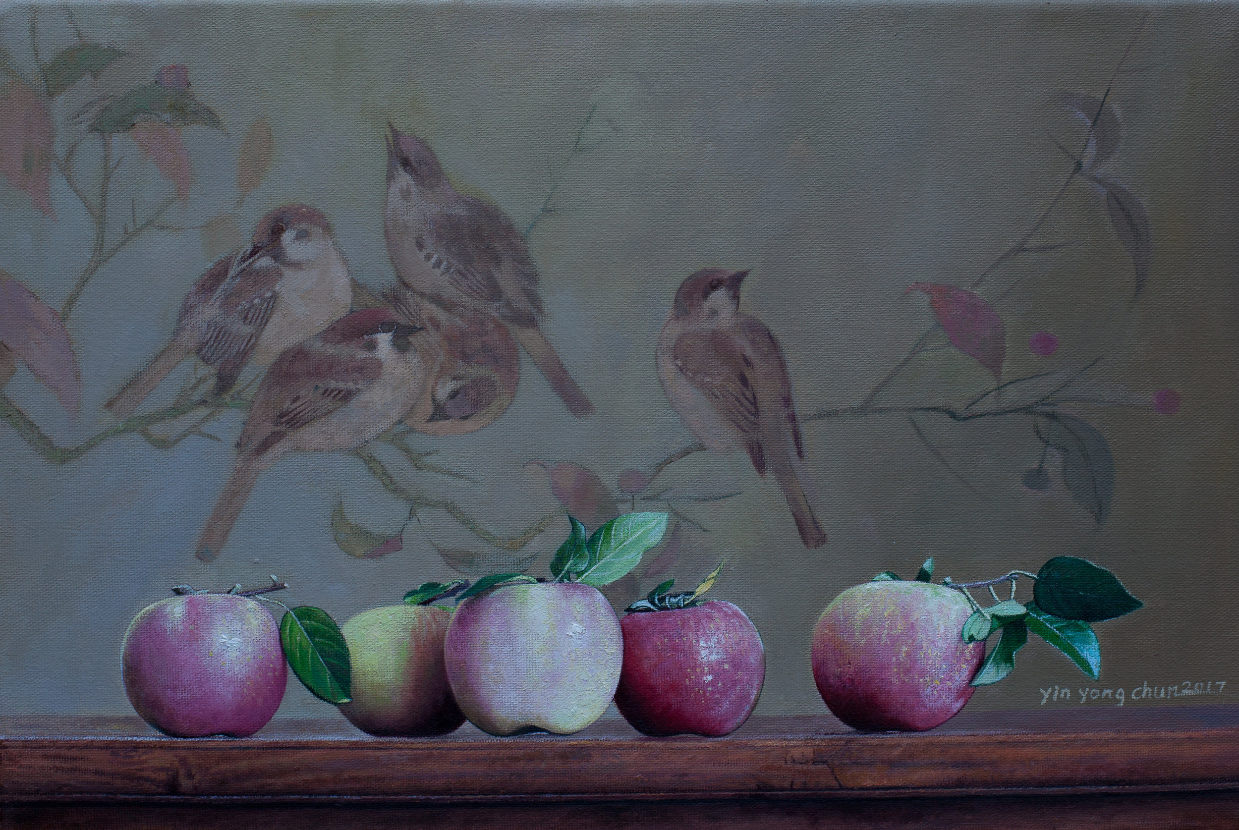  Apples and birds  18 x 12  2017 