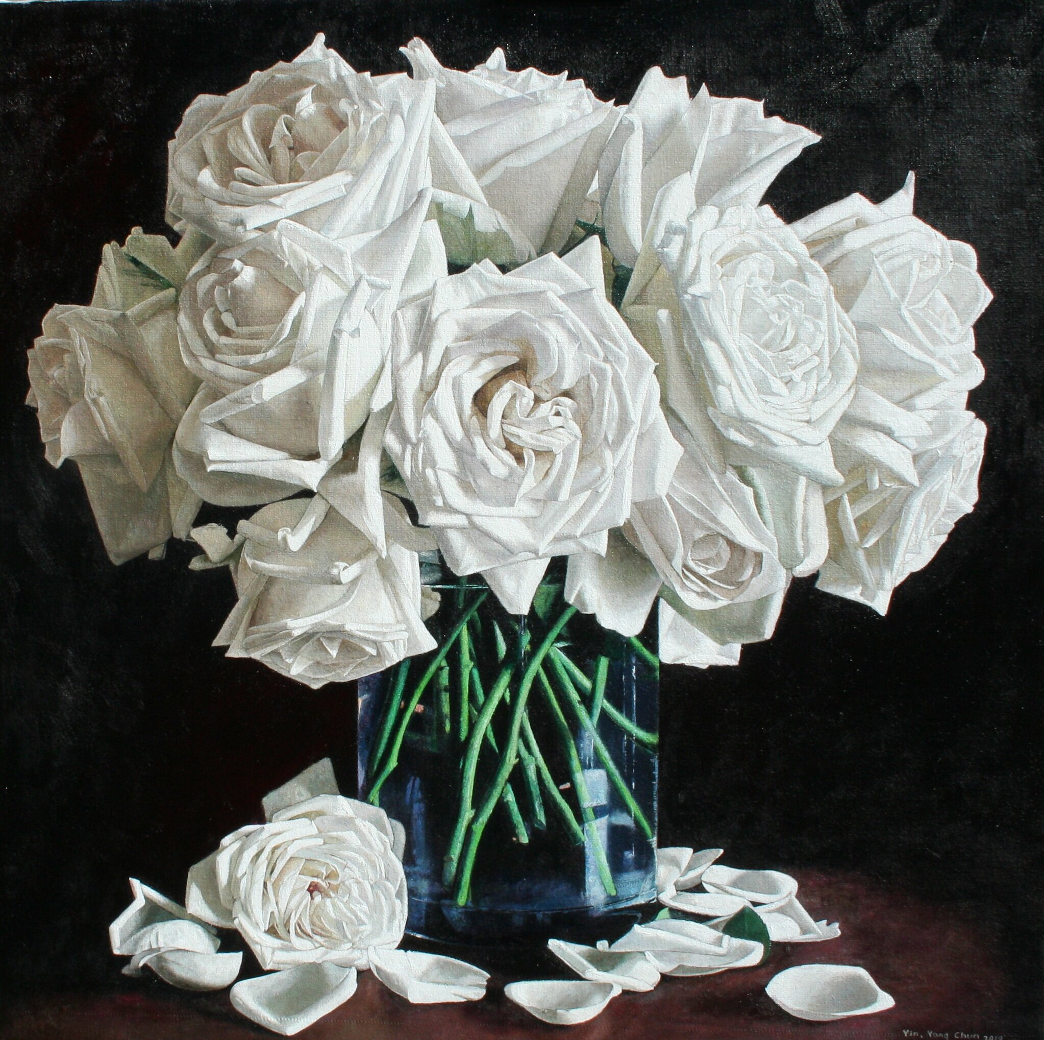 White Roses    Linen  2019