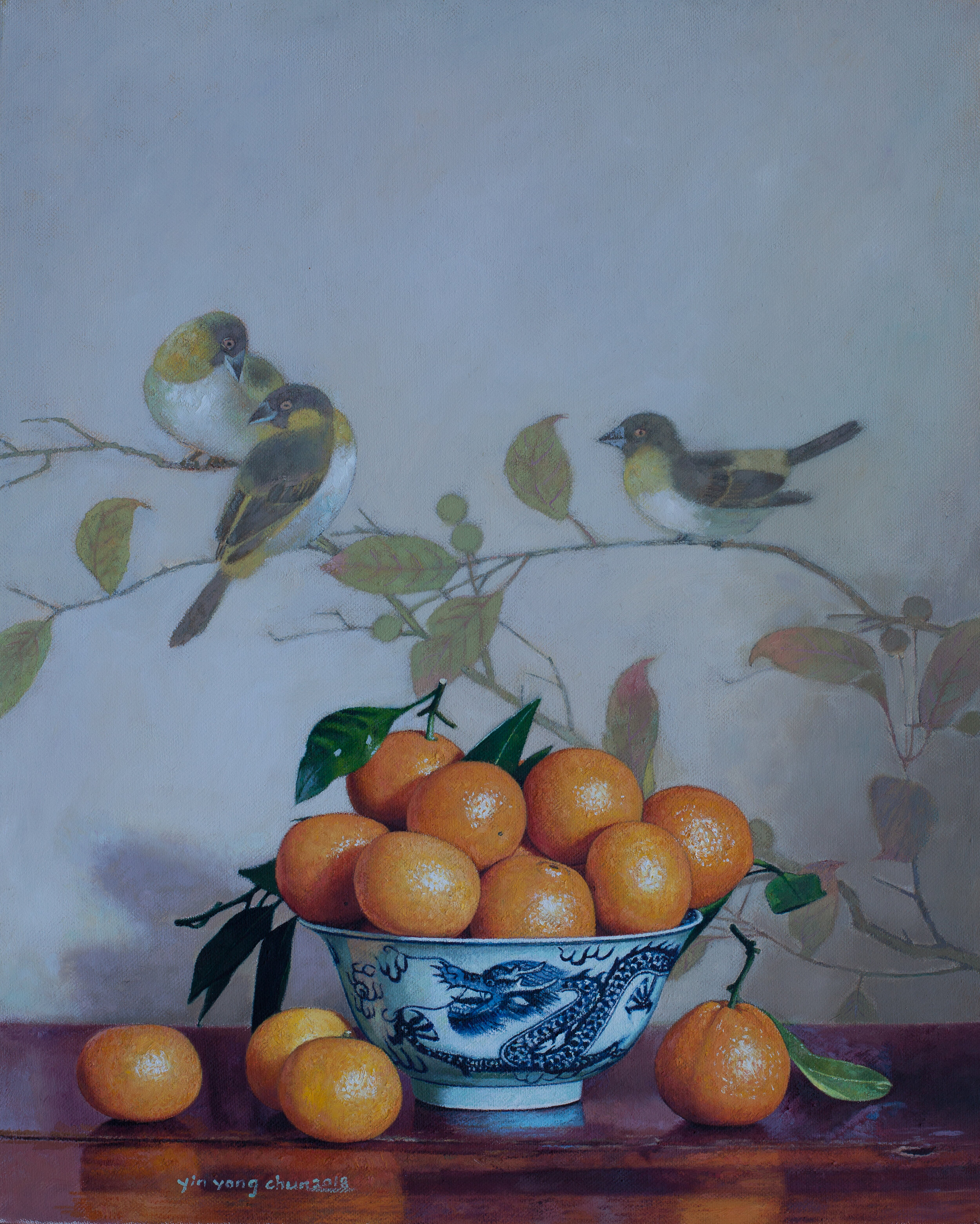 Oranges and birds   2019     16x 20