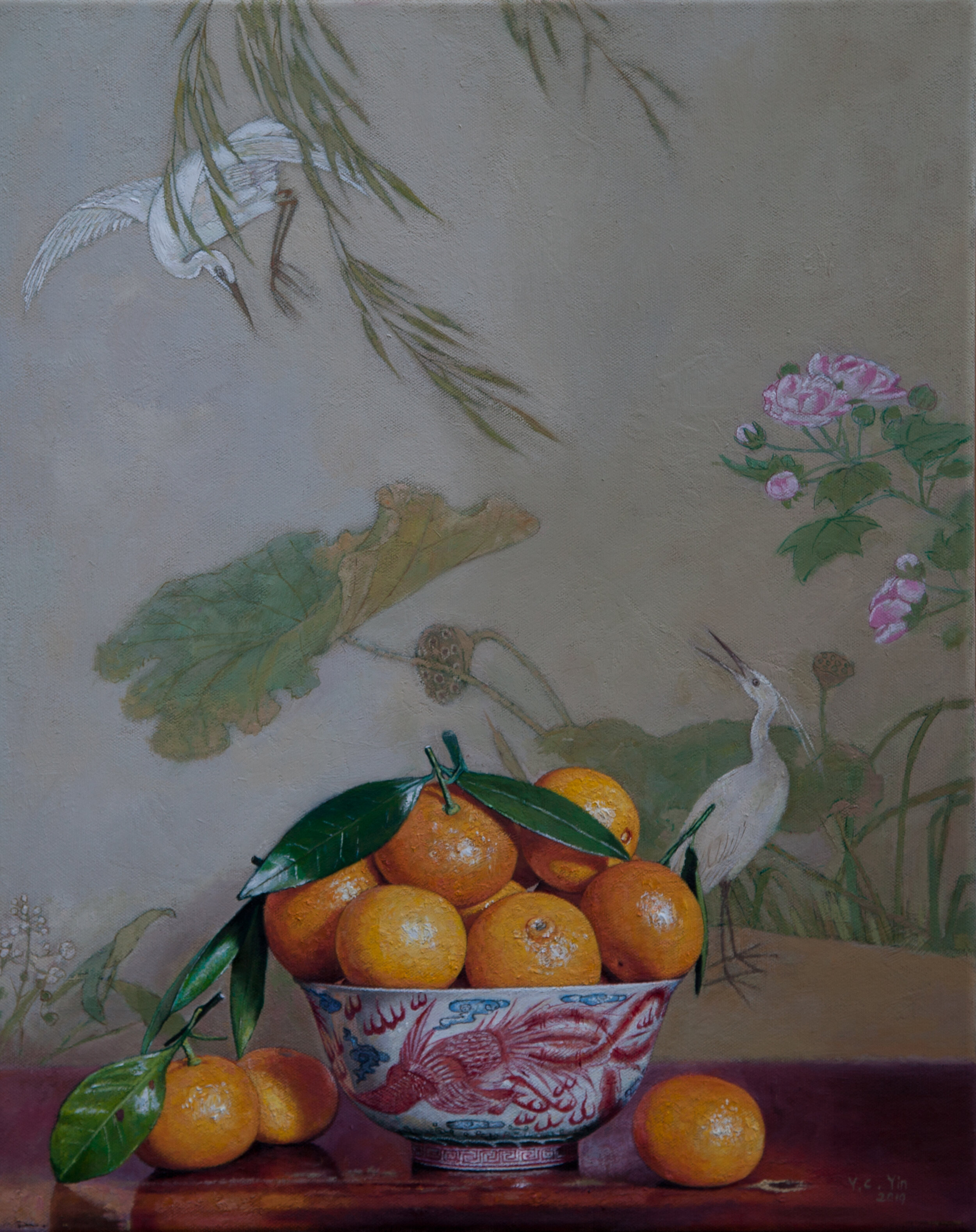 Oranges in the Chinese  bowl  2019    16x20