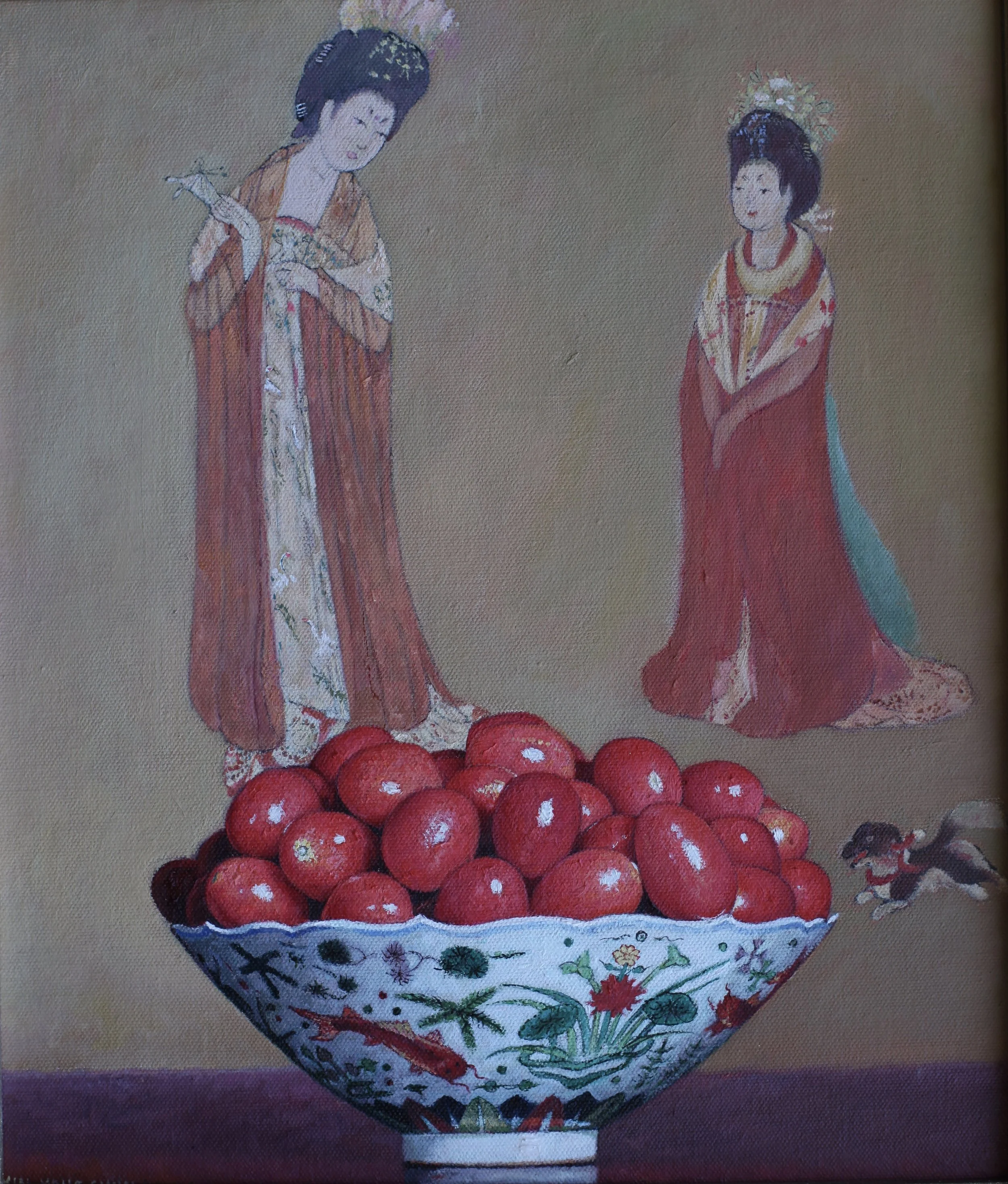 Cherry Tomatoes and Ancient Tang Dynasty painting 
