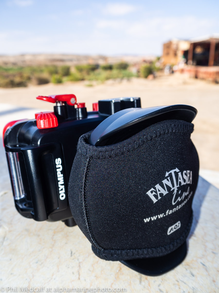 The UWL-400F looks quite big on the petite TG5 housing but compared to some of its more expensive cousins it’s quite compact and easy to handle. Always wise to keep the dome covered when not in use as like almost all domed wet lenses, it’s coated polycarbonate and if scratched can’t just be polished by hand.