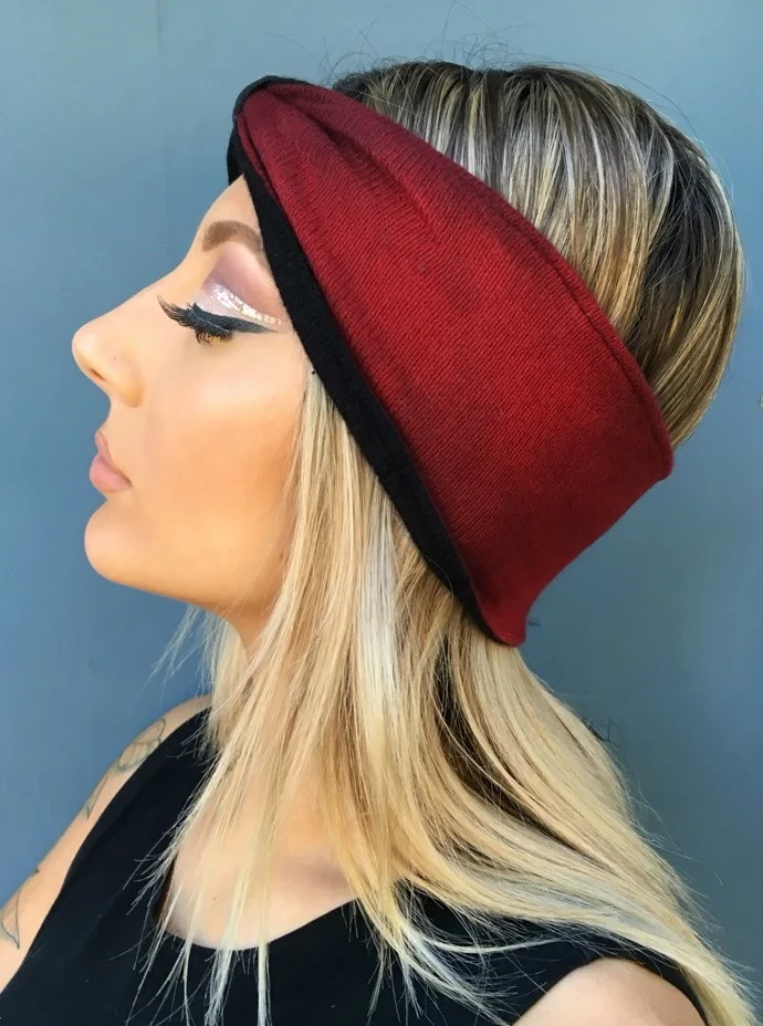 Cashmere knot front headband