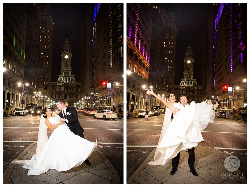 City Hall Wedding Portrait at Night.jpg