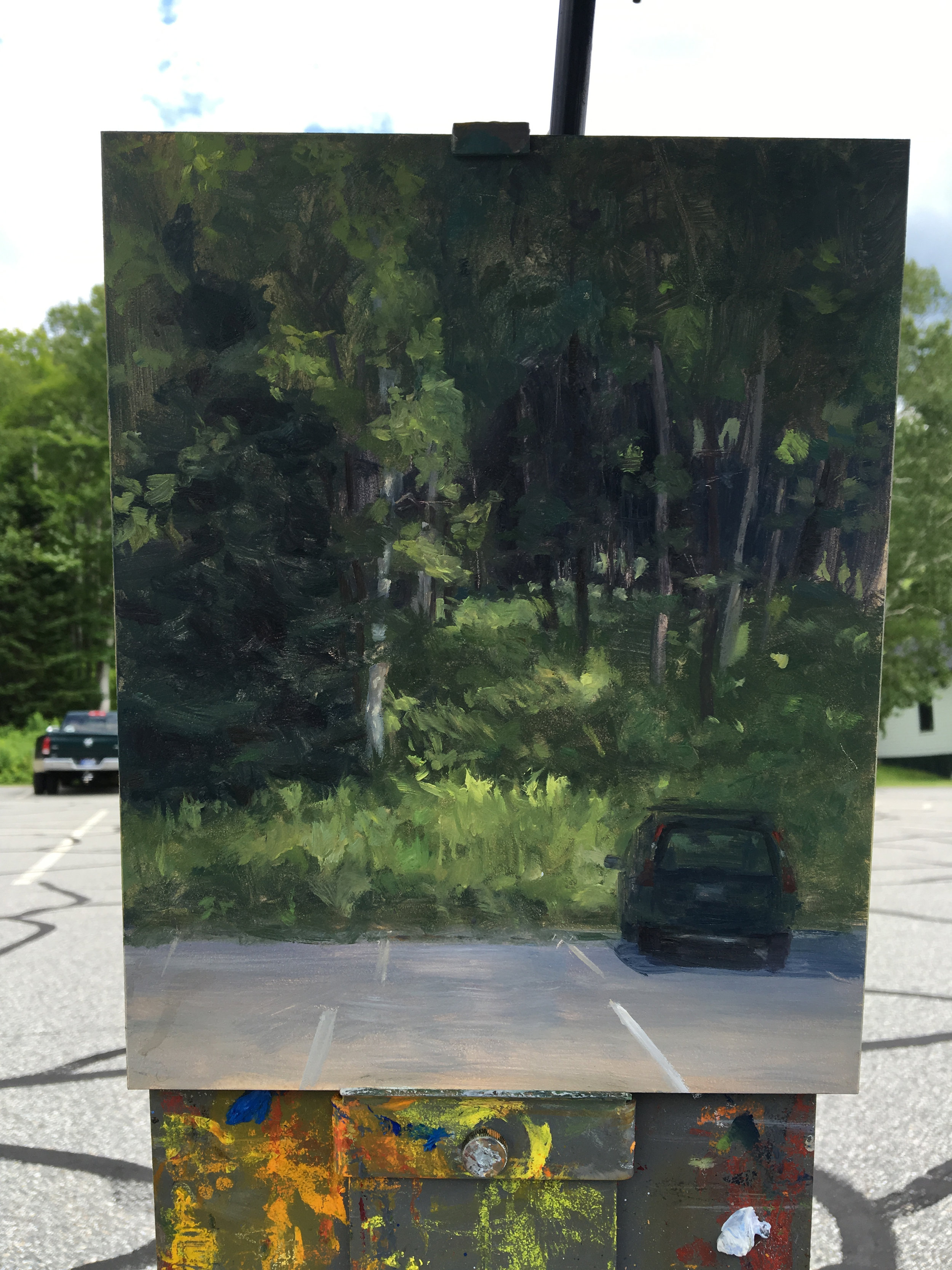   Mount Washington parking lot in New Hampshire (Hudson River Fellowship 2016) , oil on panel. 8x10 inches 