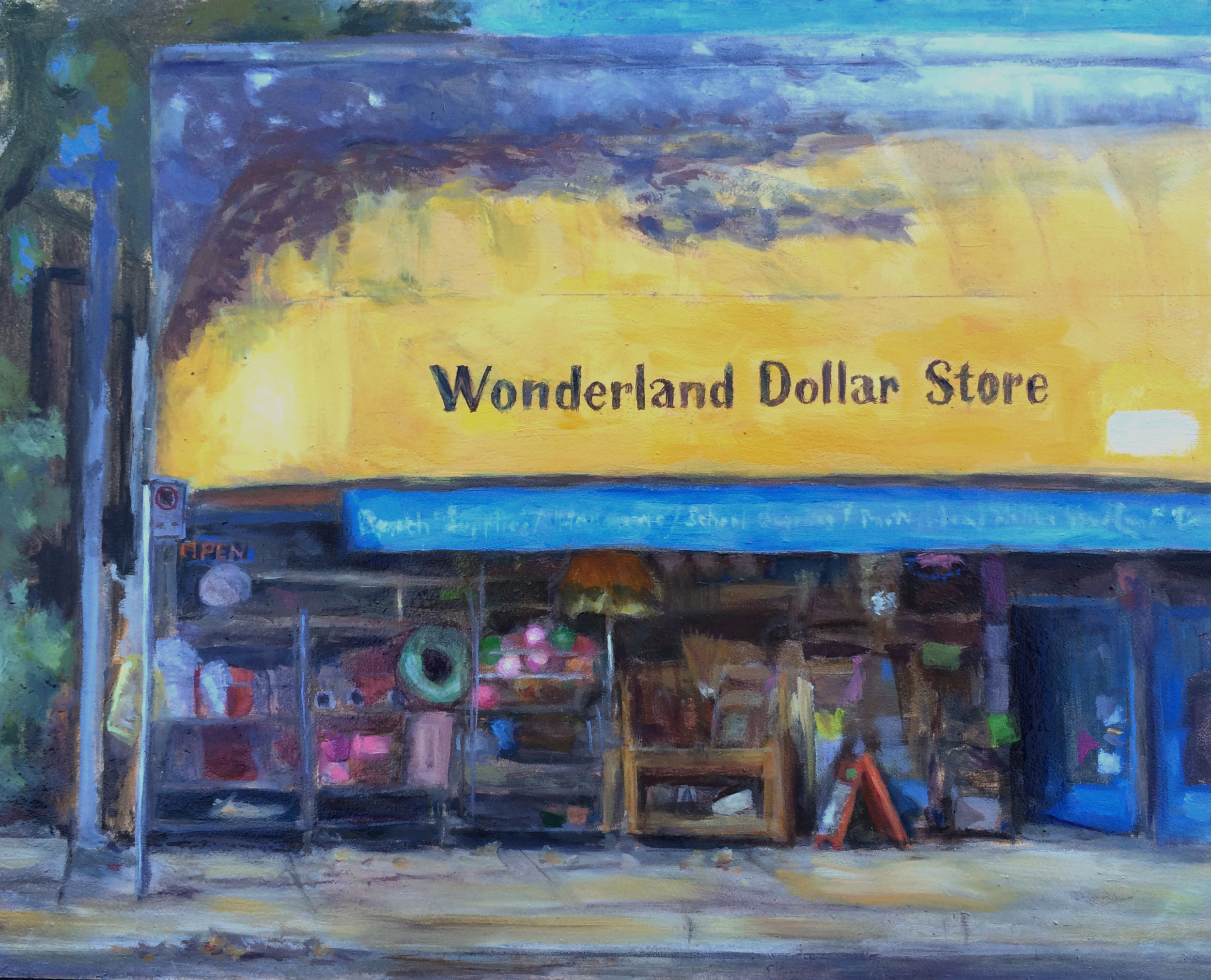   Wonderland Dollar Store in Kitsilano , oil on panel. 8x10 inches 