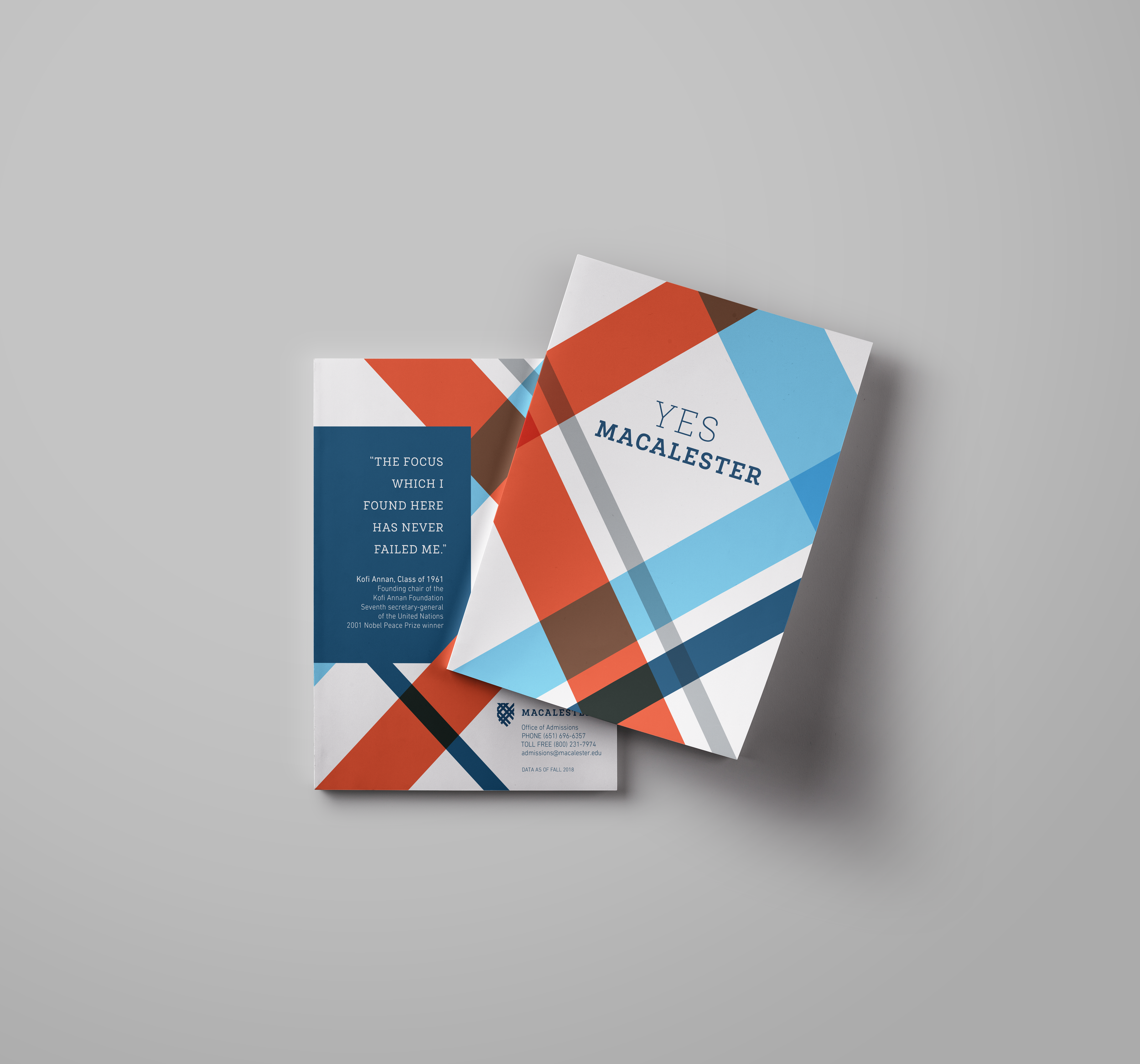 YES MACALESTER | Brochure In addition to designing the new admit packet for Macalester College, I also adapted various admission materials into one comprehensive piece that gives admitted students a look into the history and character of the school.
