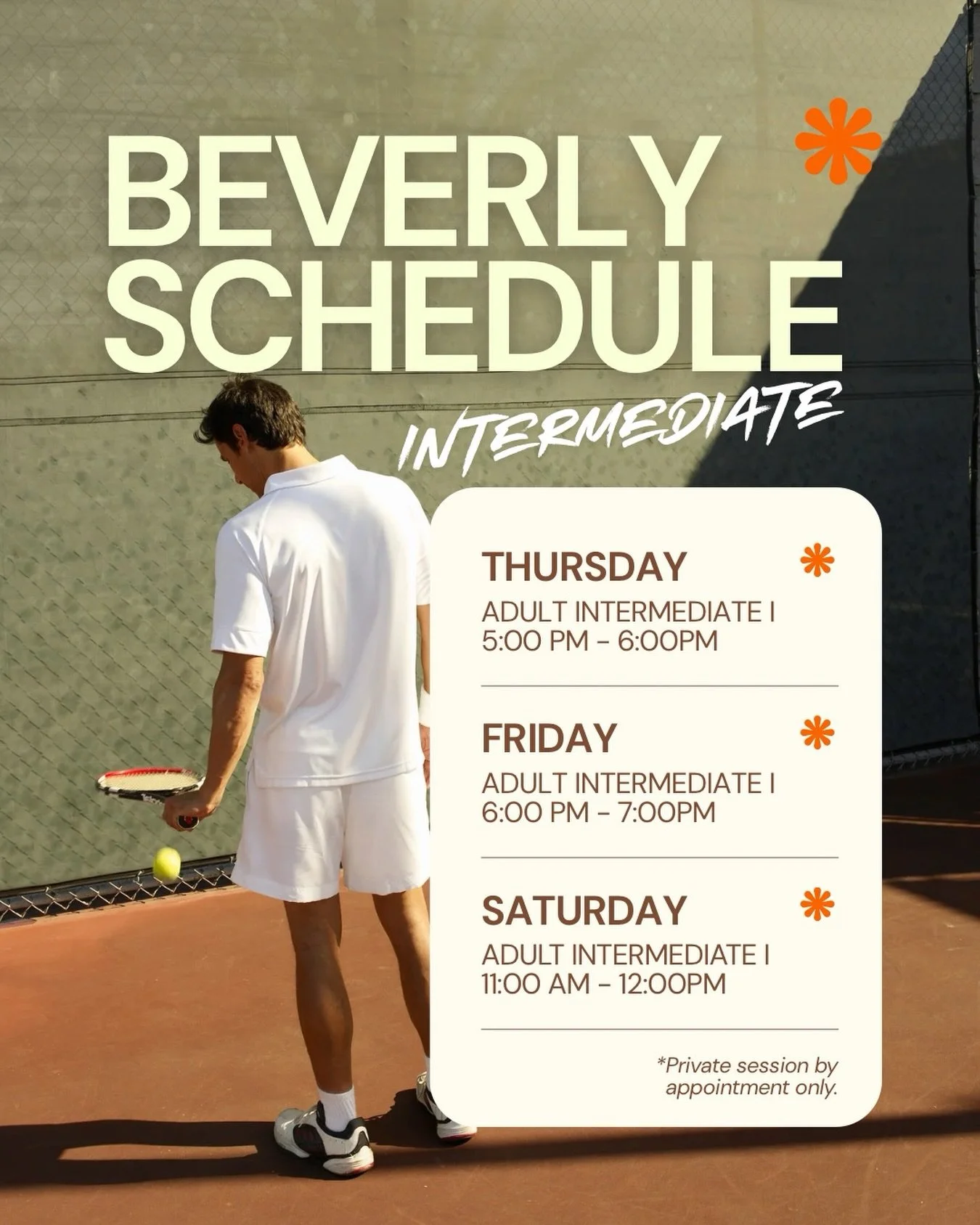 What&rsquo;s happening this week? Check out the intermediate classes run by Coach Austin at our Beverly Hills spot. @austinswerner @joincitytennis #joincitytennis #tennis #beverlyhills #losangeles #2026