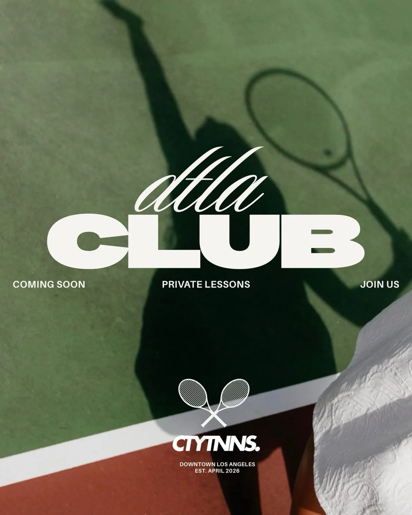 Private lessons COMING SOON to DTLA. #joincitytennis #tennis #DTLA #losangeles #2026