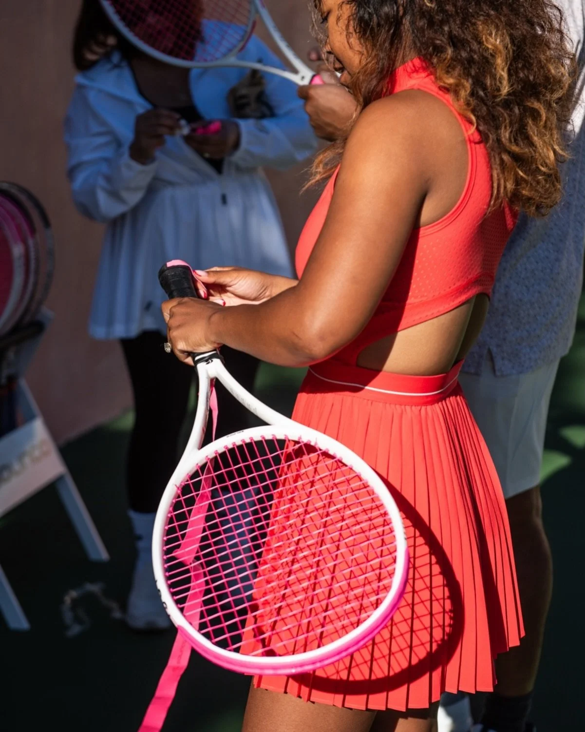 Coach Mia gripping a racket at @lovestreetsocialclub #joincitytennis #tennis #beverlyhills #losangeles #2026
