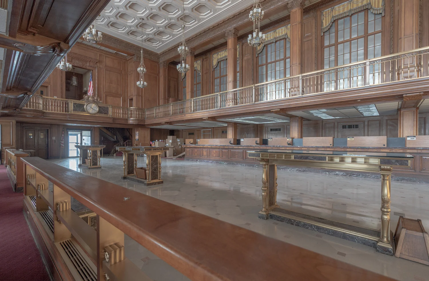 Empty Bank Building Exploring Abandoned Historic Bank With Several Bank Vaults — Abandoned ...