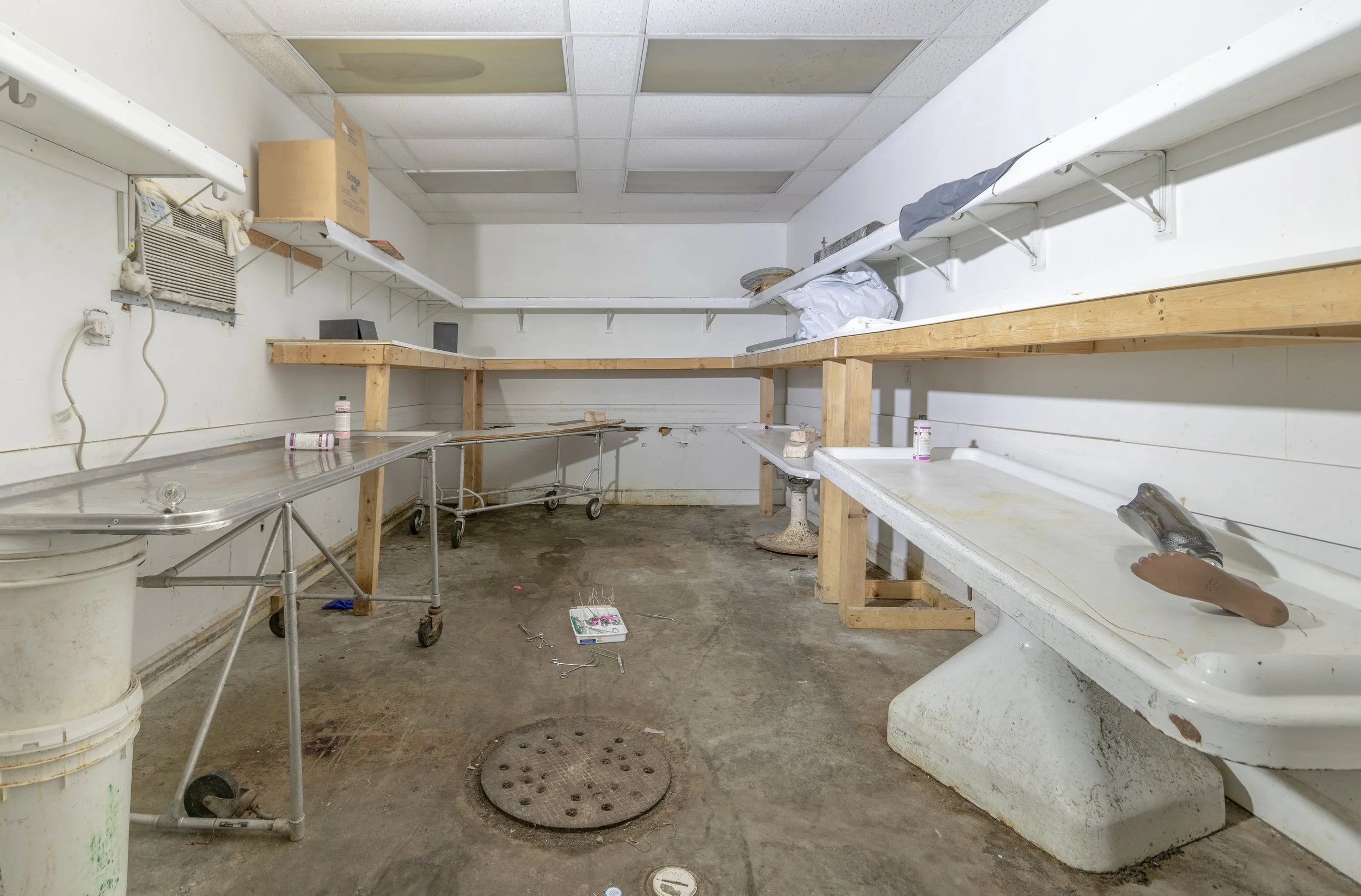 Abandoned Funeral Home Embalming Room