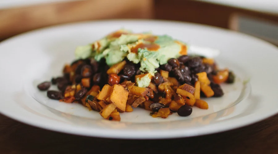 SWEET POTATO HASH AND BLACK BEAN BREAKFAST