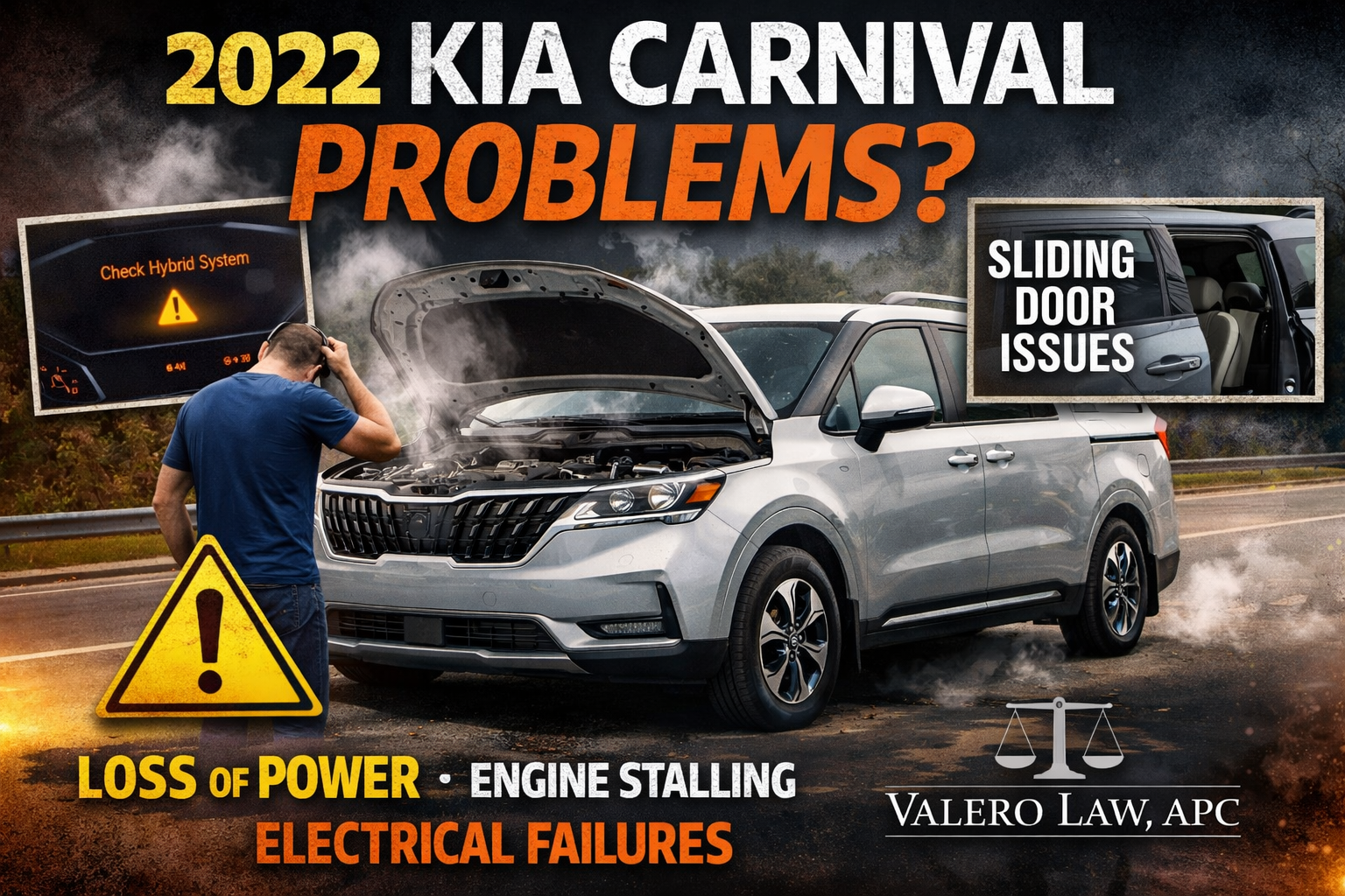 2022 Kia Carnival Power Loss, Electrical Failures, and Sliding Door Defects | California Lemon Law