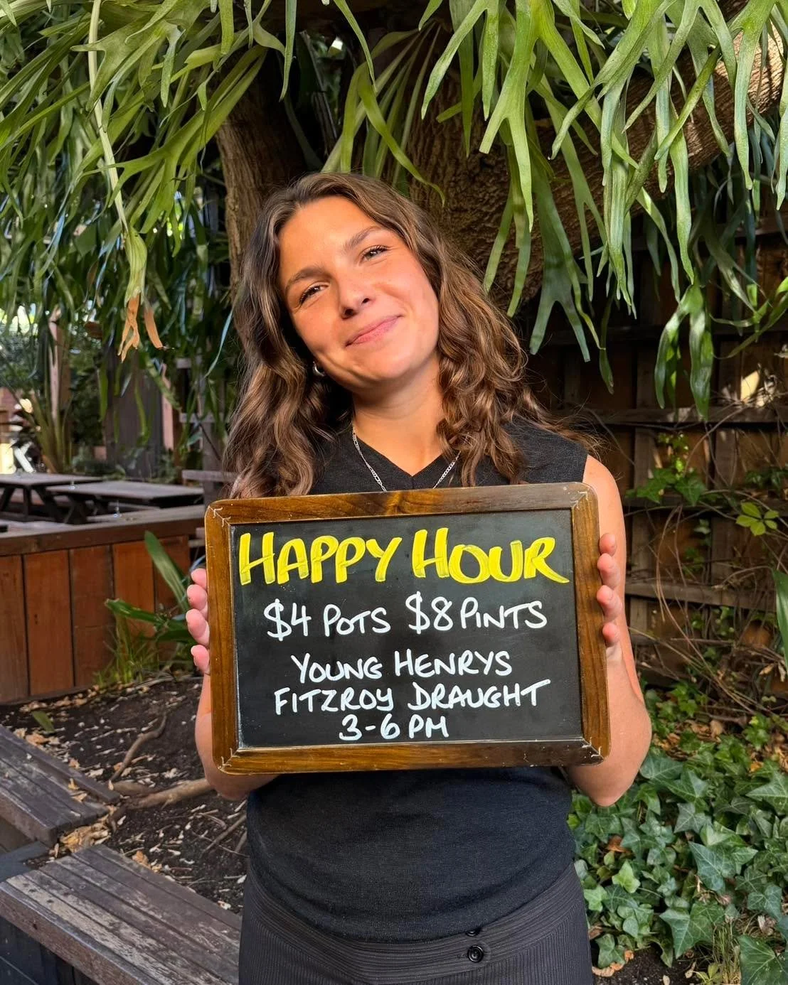 Happy Hour!
Monday - Thursday 
3pm - 6pm
$4 Pots &amp; $8 Pints of Young Henry&rsquo;s Fitzroy Draught
See you at the bar!