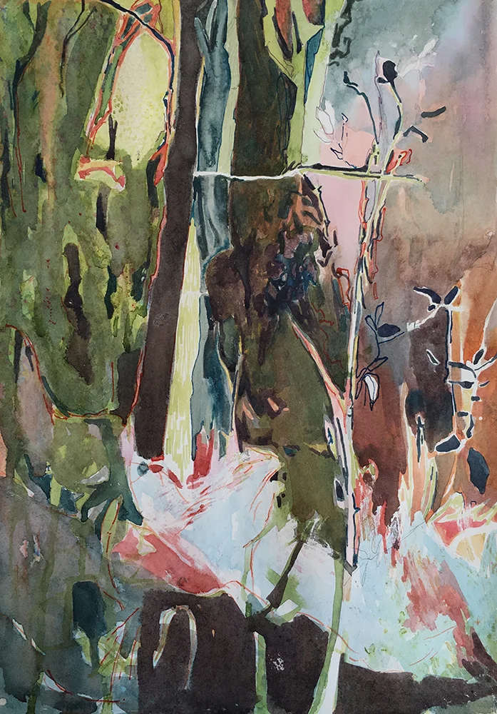 “Dense” 46cm x 54cm, Watercolour on Paper 2016 $800 framed