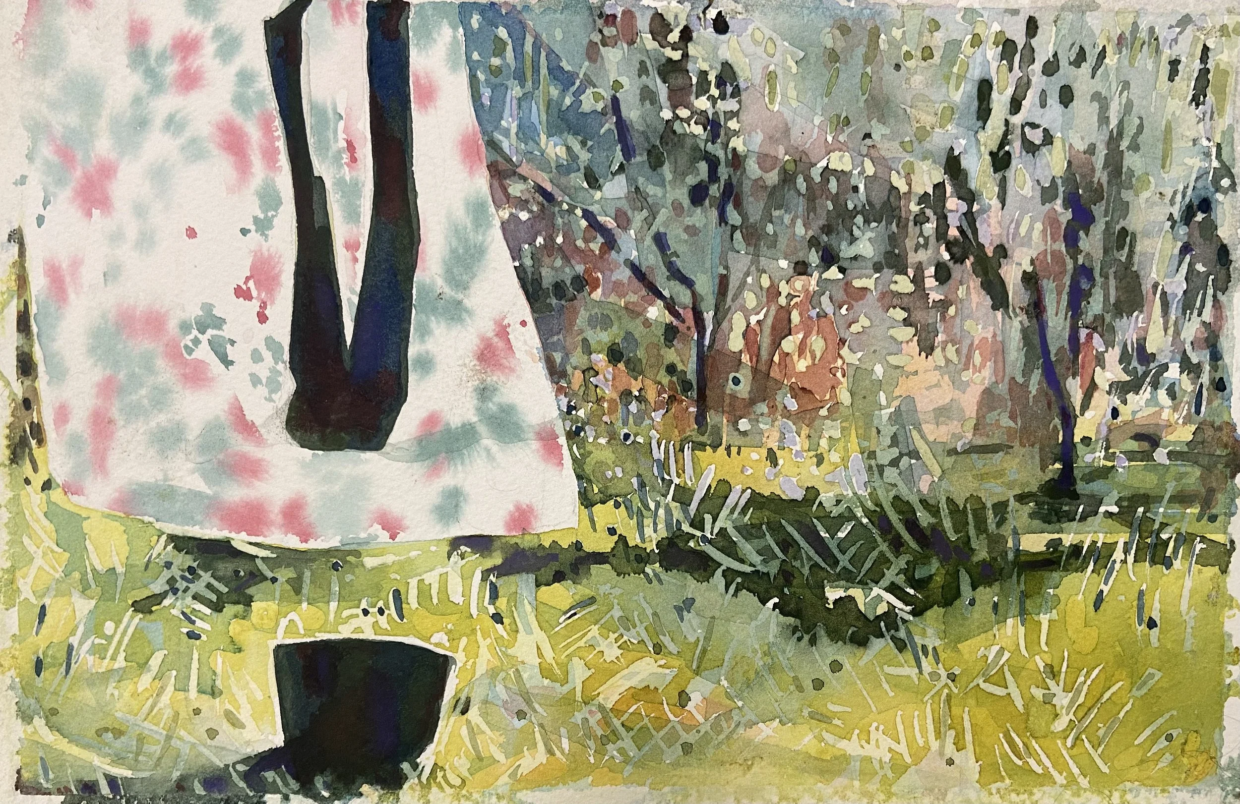 Laundry 6 Watercolour on Paper. 28 x18cm