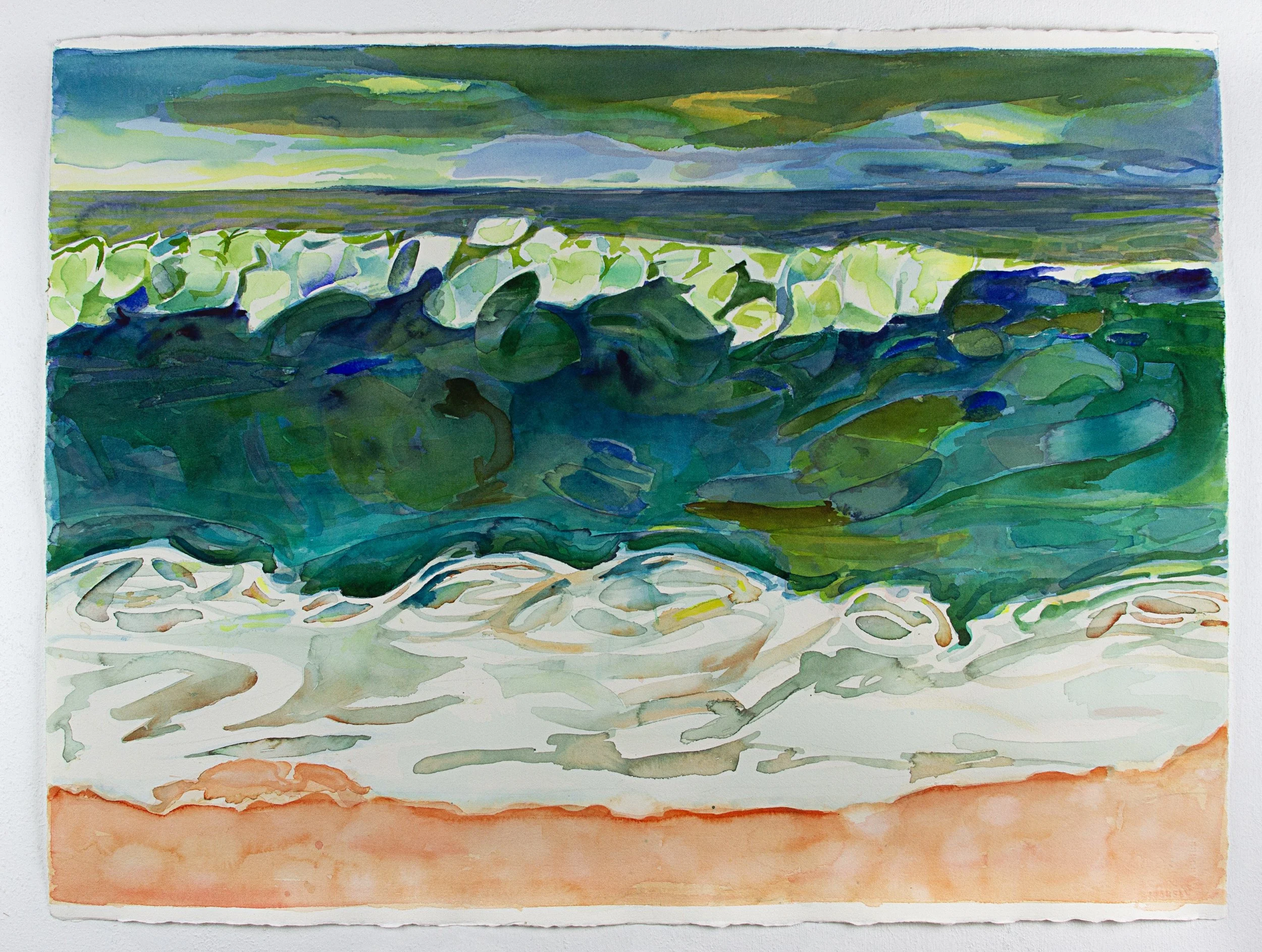 Poised    Watercolour on paper  76x56cm