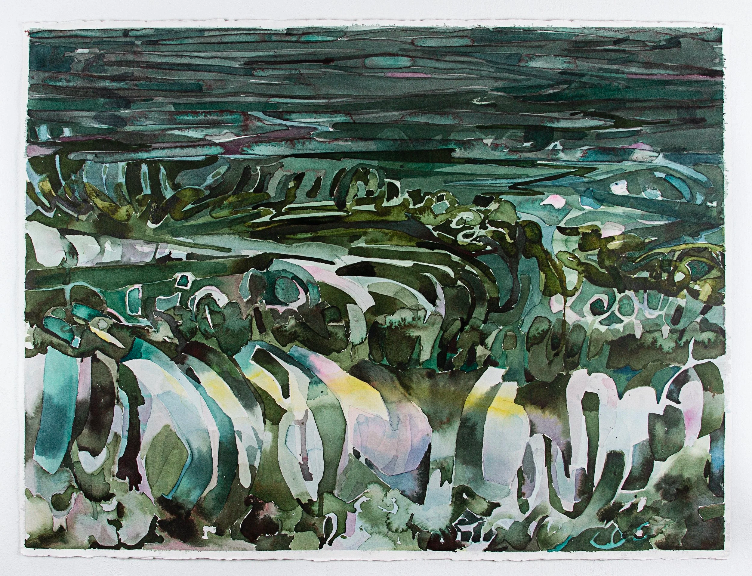Night Sounds    Watercolour on paper  76x56cm