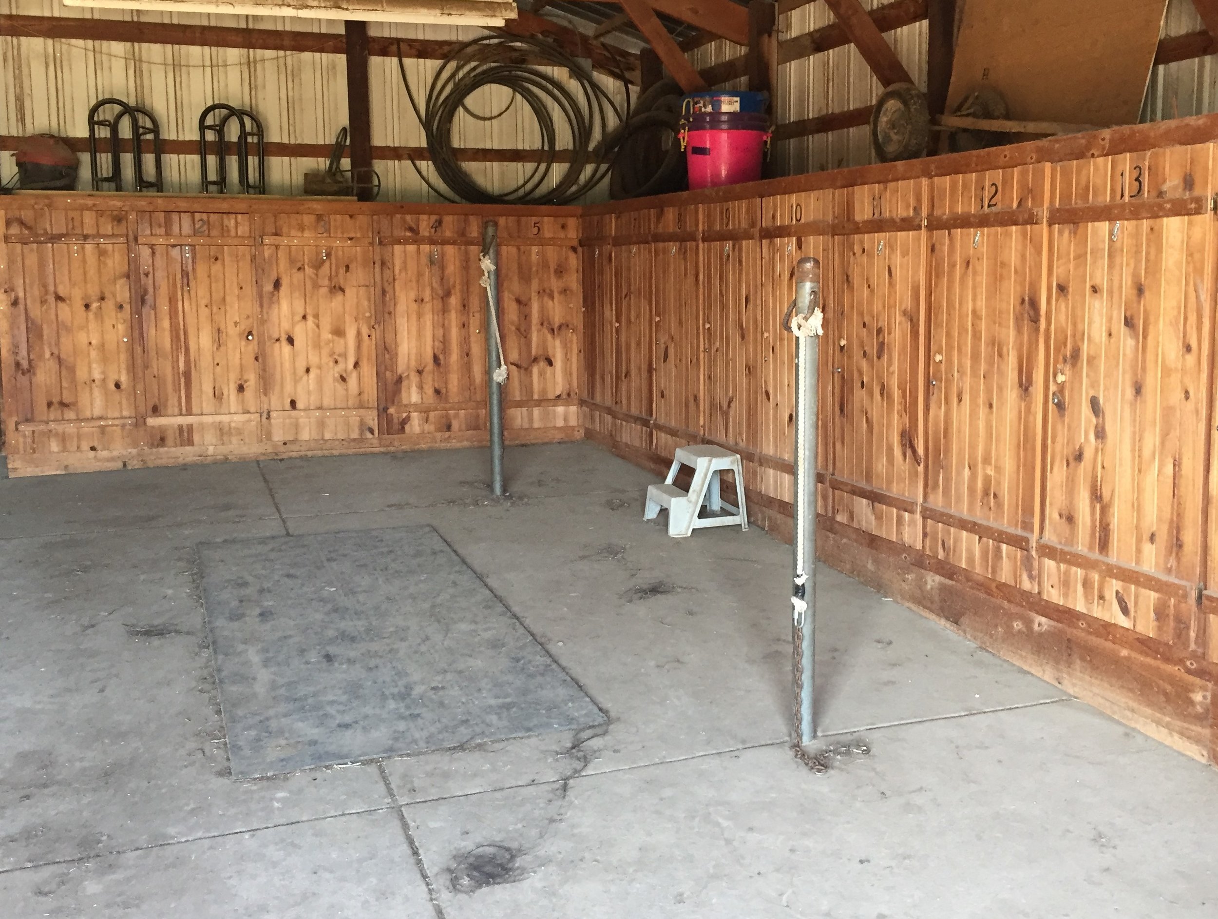 Tack Lockers and Grooming Area