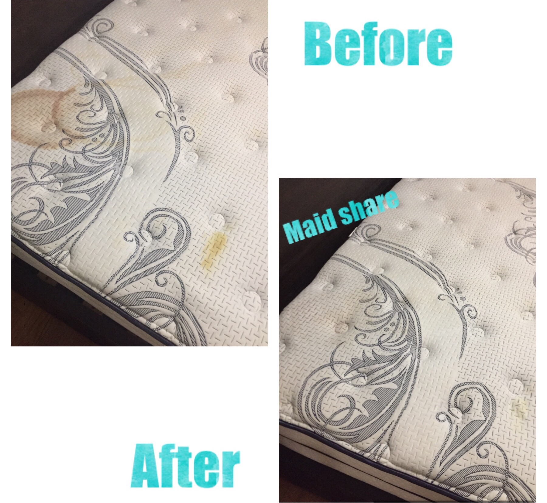 Mattress Stain removal + Sanitizing Cleaning 
