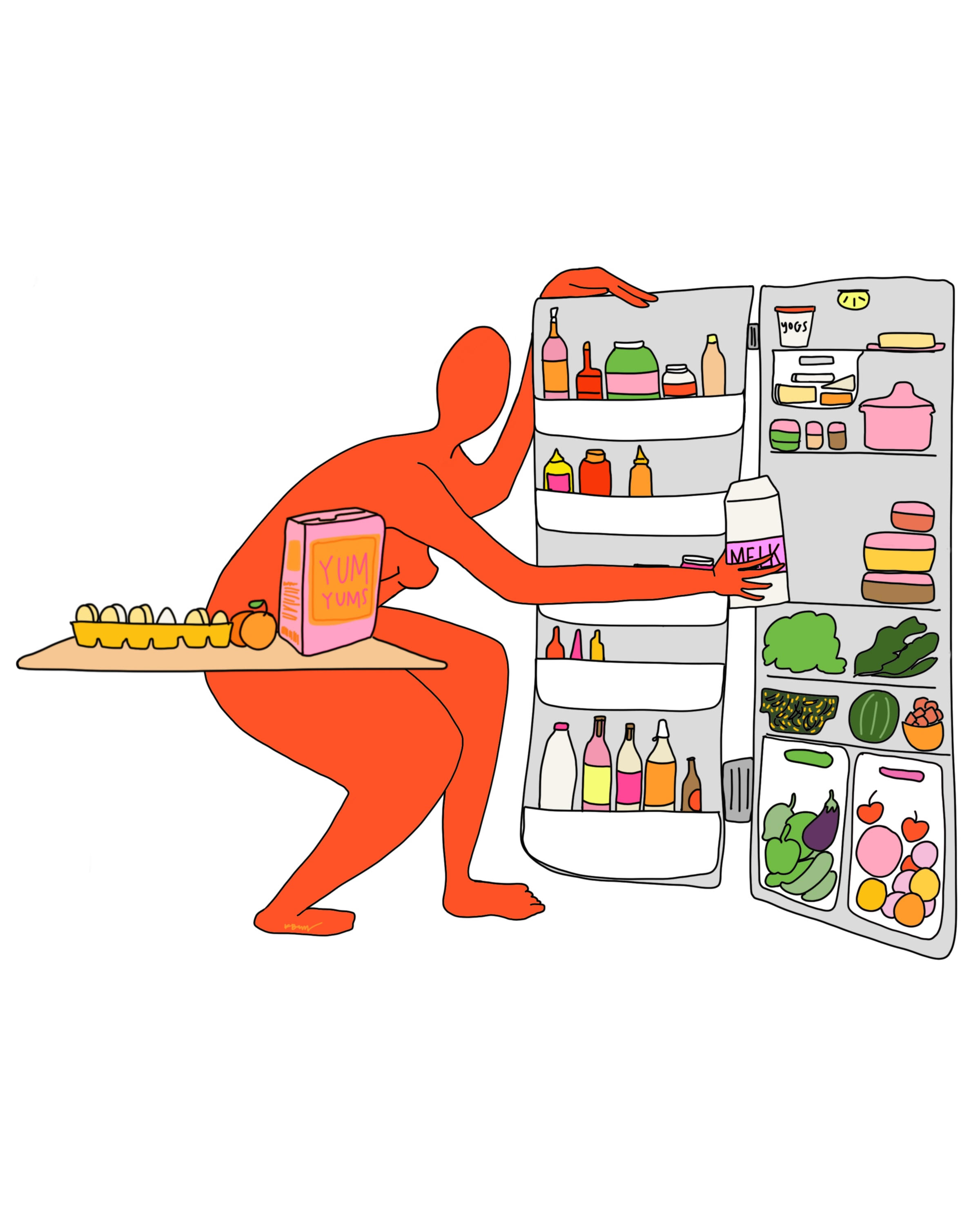 K Baergen • Seattle, WA kbaergen.com / @kbaergen Early one morning I watched my neighbor in the building across the way open the fridge, pull things out and place them on the table beside her. It felt nice, something most of us do every day.