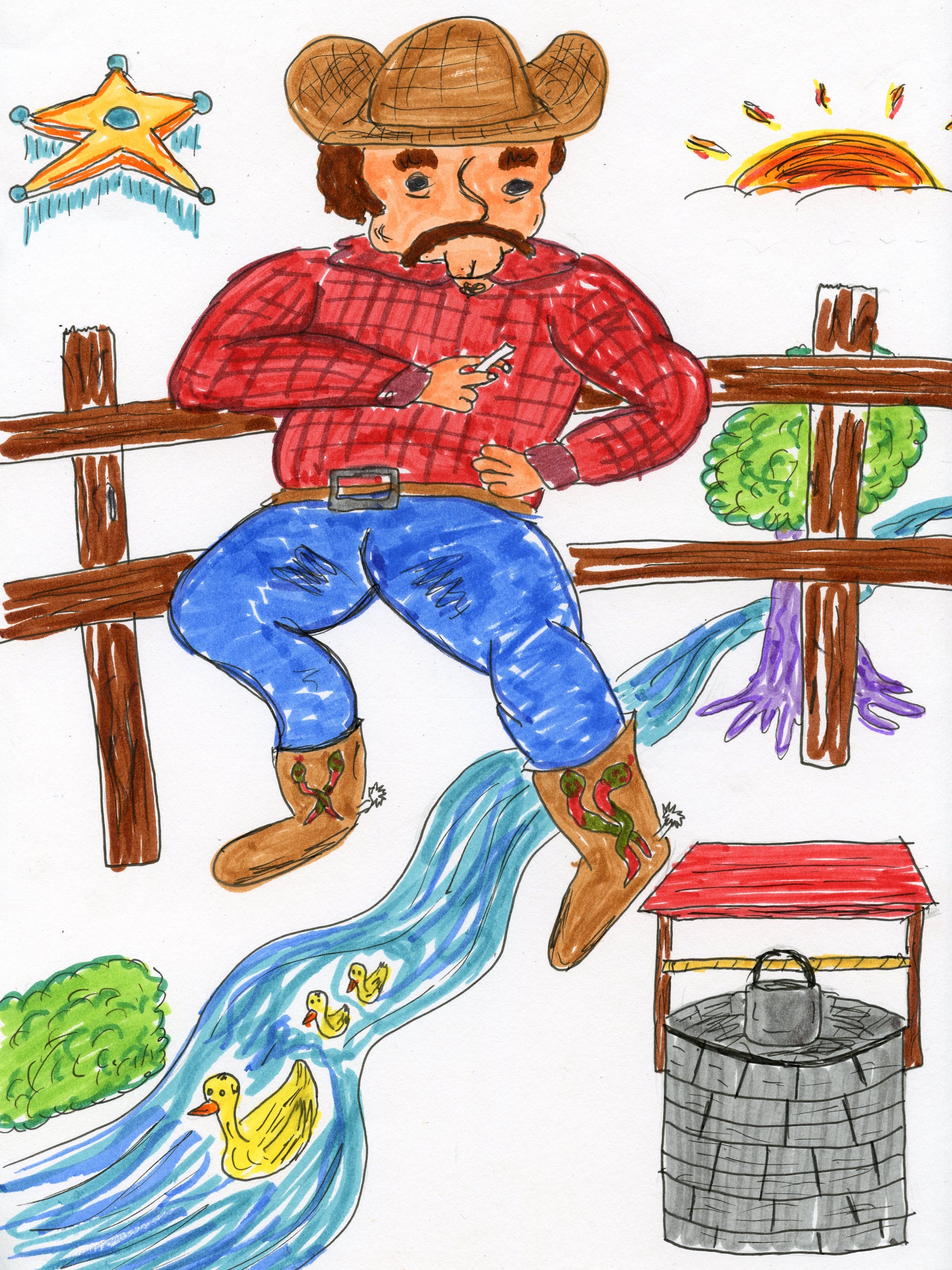  Jordan Hebert •&nbsp;Bucks County, PA   This drawing is a portrait of Pete Blister. Paul Bunyan’s cousin of the west. He’s the undeclared caretaker of the land. He put his life on the line to protect the needs of all things natural and asked for not