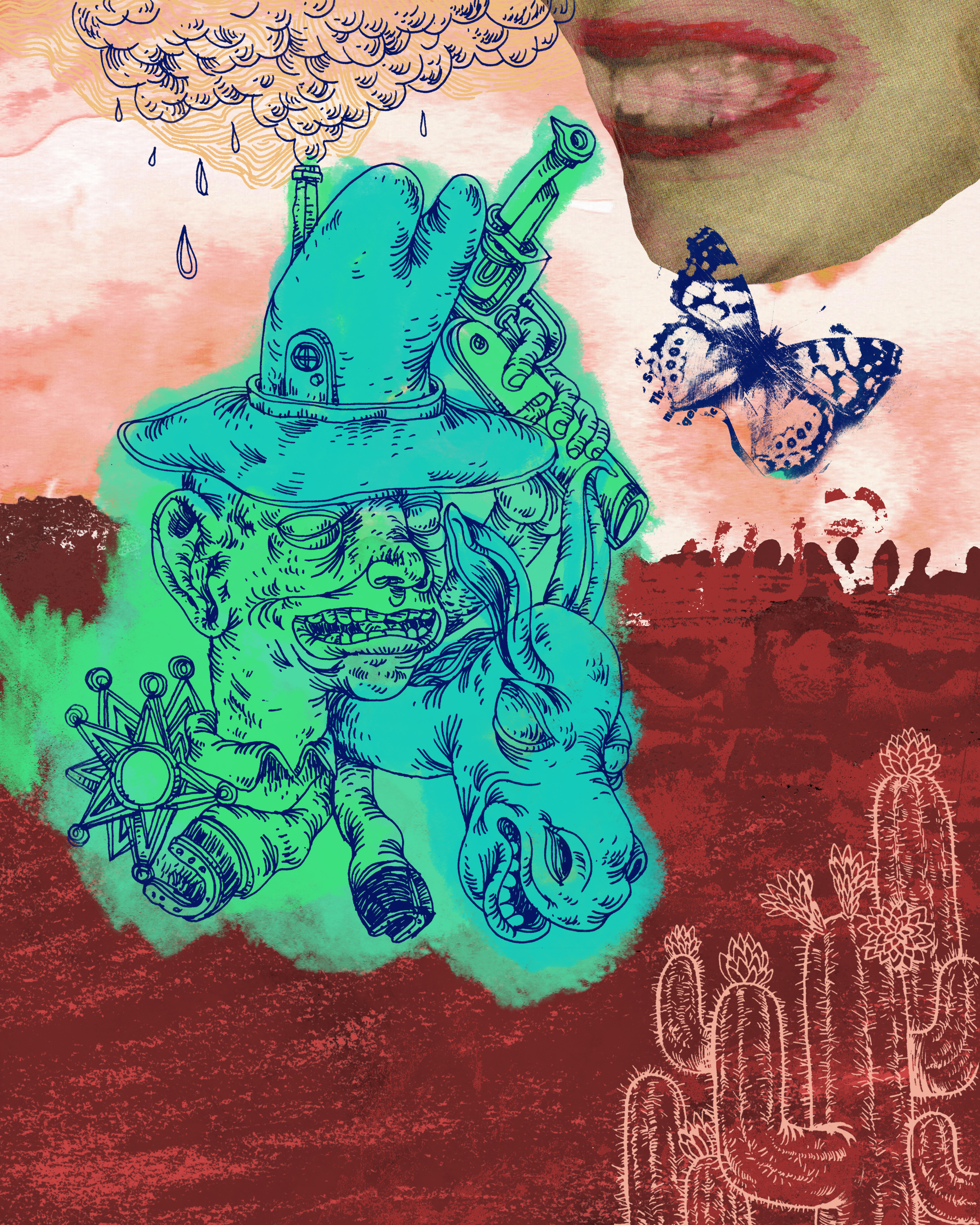 Oliver Jenkins • Philadelphia, PA @oliverjenkinsart “Butterfly Hunt” I love drawing cowboys. I love cowboys, and would love to be one someday. The history of the American West is complicated, deeply problematic, and has been shrouded in myth. There’s something about it that is undeniably cool, and also very gay.