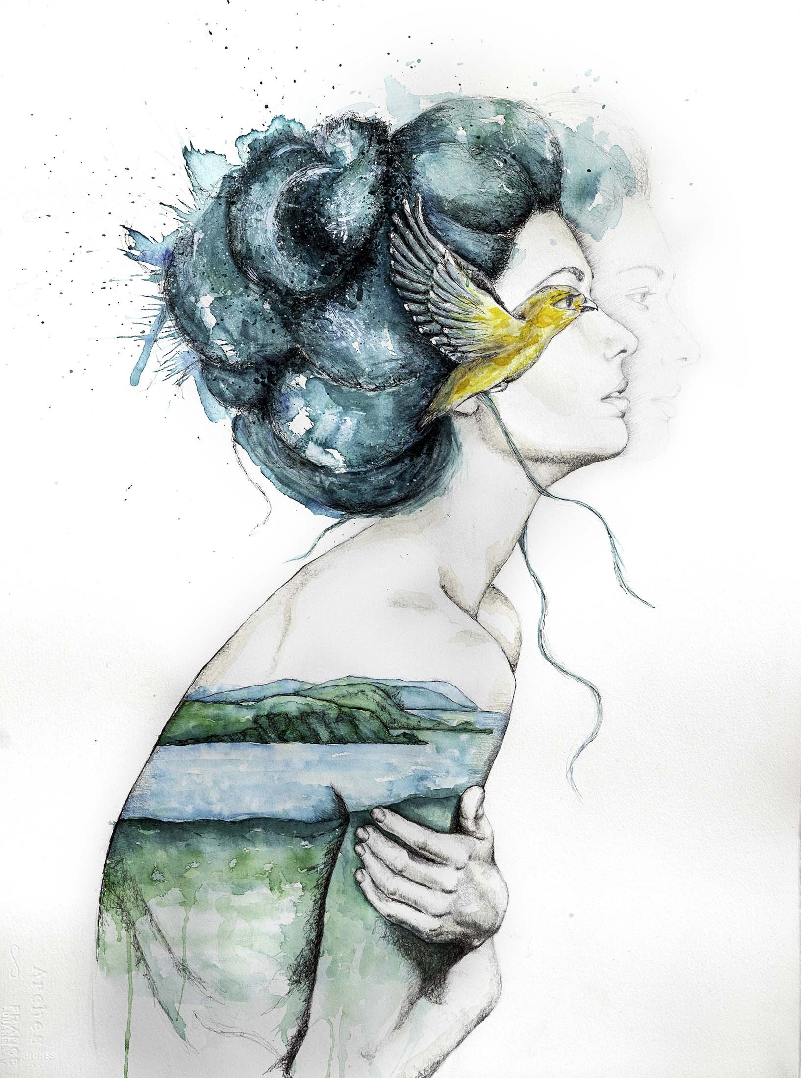 Within – watercolour painting