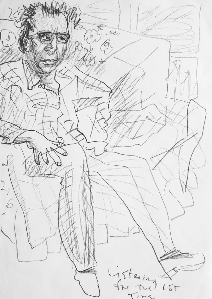 Listening for the First Time 275mm H x 205mm W Aquarelle & Graphite pencil on Paper