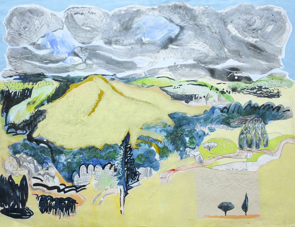 Interference - work in progress594mm H x 841mm WMixed Media on sealed Arches Reeves paper