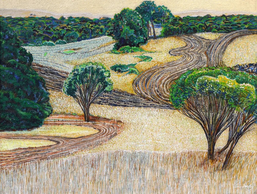 Cultivation (AKA Disappearance) 390mm H x 500mm W Oil & Mixed Media on Canvas Collection G.T. Harley 2013