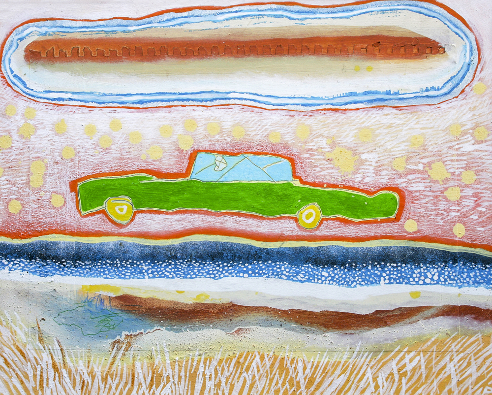 Harry Dean-Stanton's Cadillac420mm H x 475 mm WOil and Mixed Media on Canvas