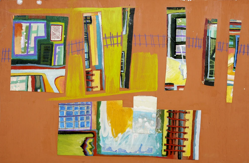 Washing Machine 660mm H X 1100mm W Oil & Mixed Media on Canvas & Board.