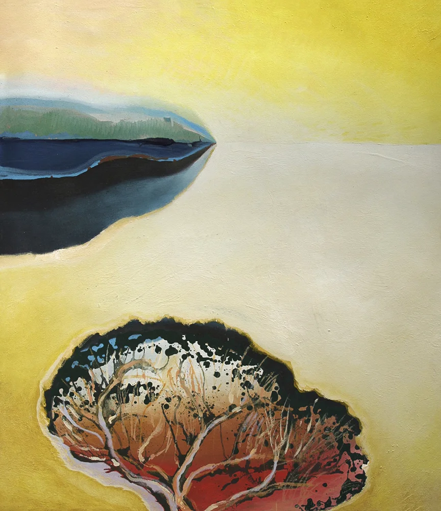 Tidal Flat 950mm H x 840mm W Oil and Mixed Media on Canvas