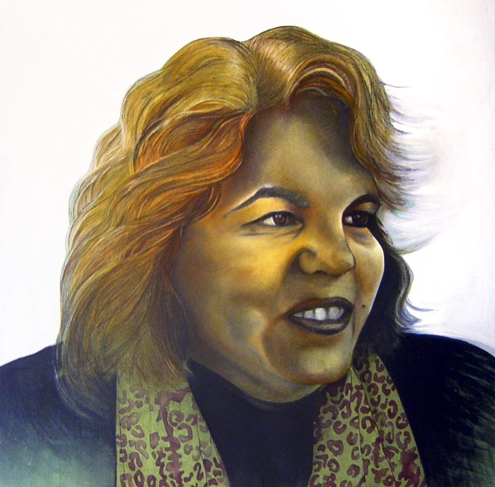 Portrait of D.P (Work in Progress) 1300mm H x 1300mm W Oil and Mixed media on Canvas