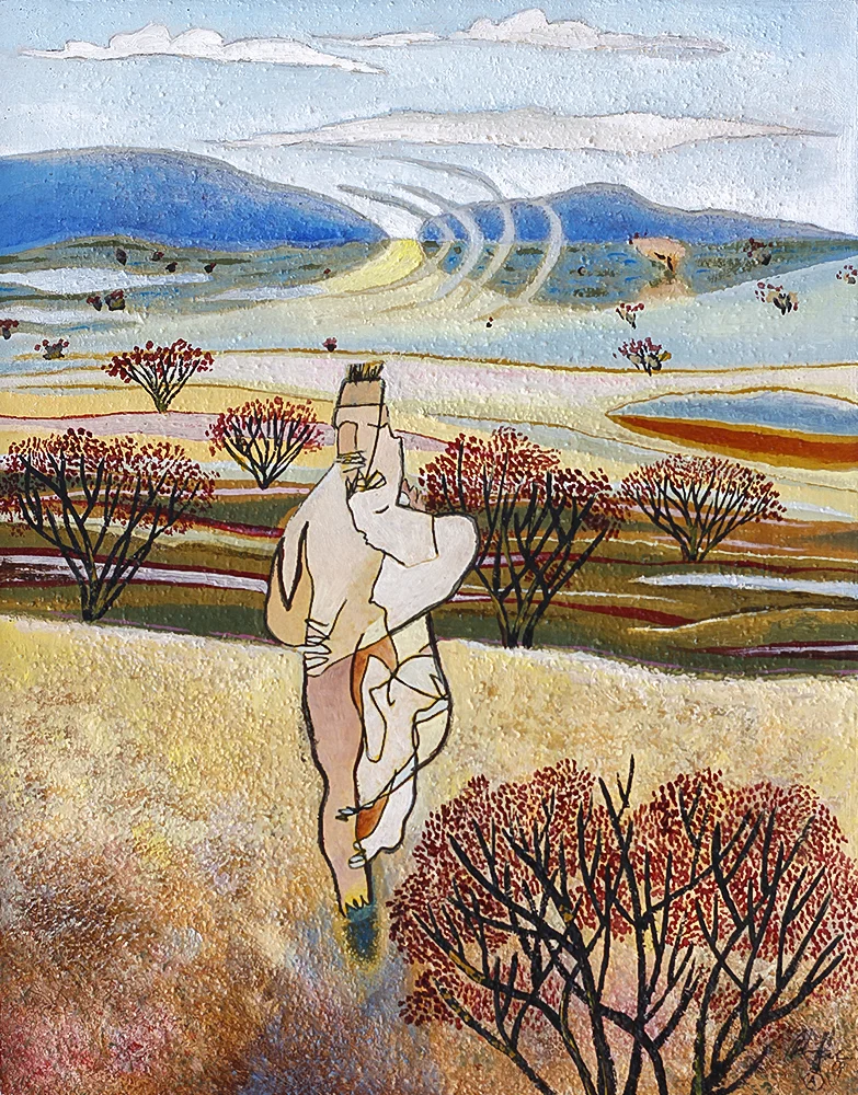 A Kind Rescue 260mm H x 210mm W Oil and Mixed Media Collection -Wolfgang and Rowena Reusse