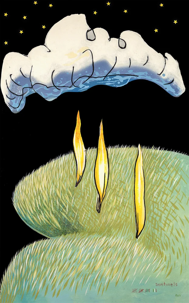 Sentinels970mm H x 670mm WOil and Mixed Media on Canvas - AVAILABLE