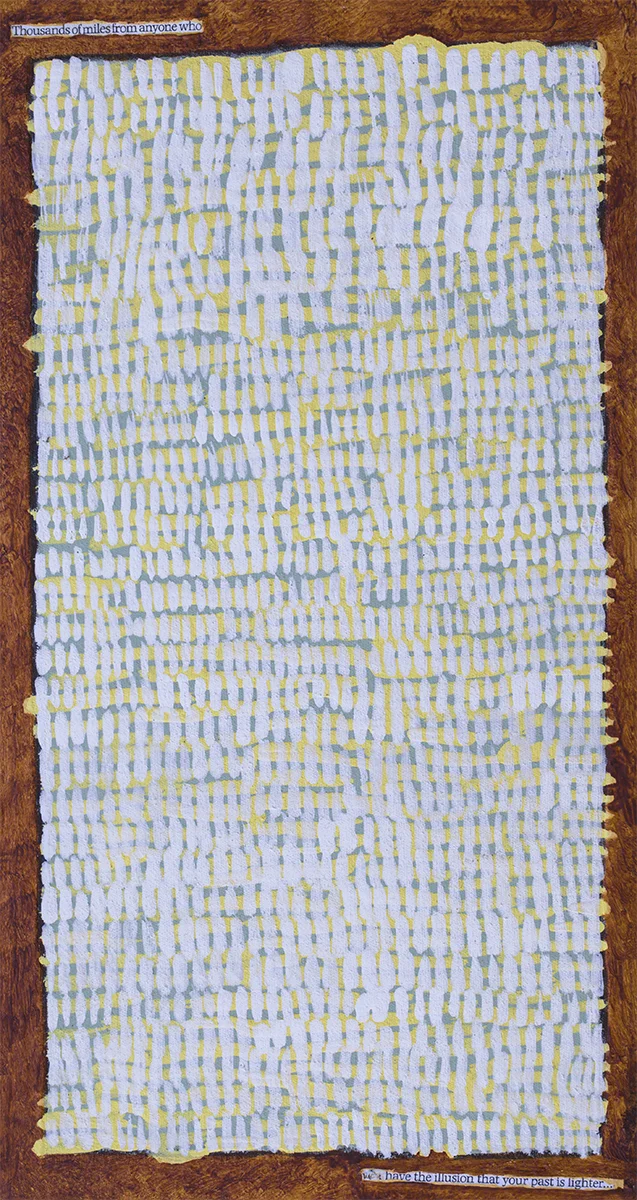 Travel (Diptych) Panel II 305mm H x 160mm W Oil, Collage & Mixed Media on Canvas In progress 2016-18