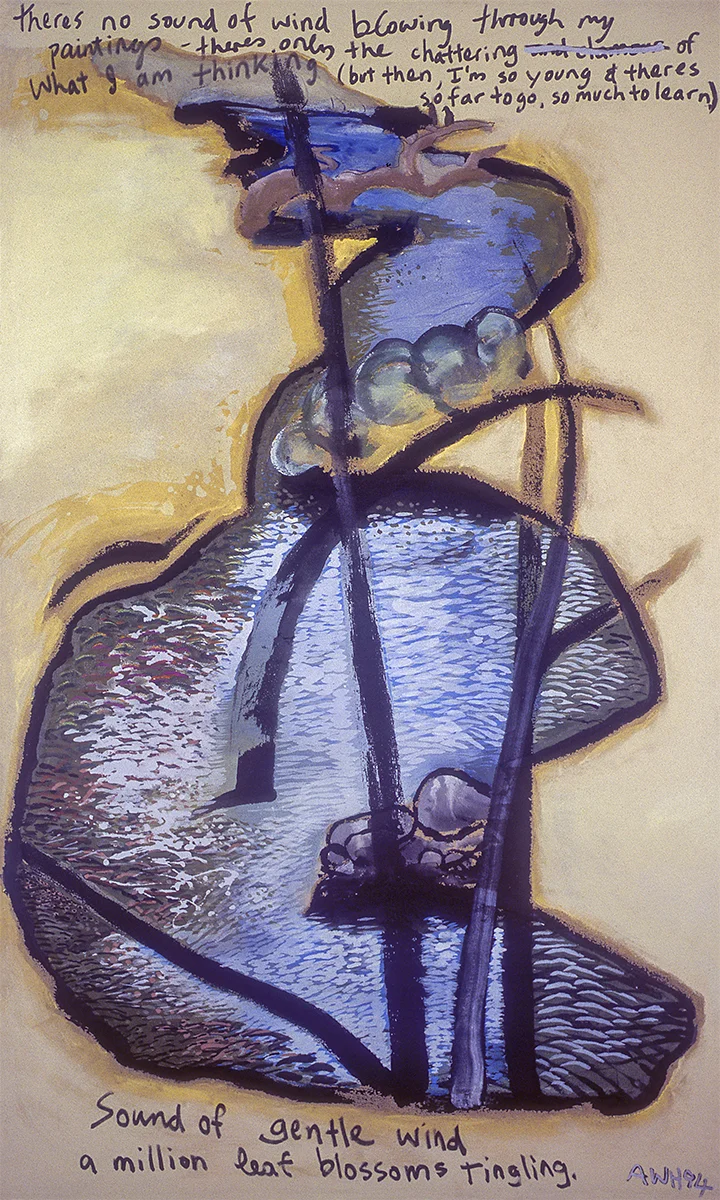 Million Leaf Blossoms Tingling 1700mm H x 900mm W Mixed Media on Canvas 1994
