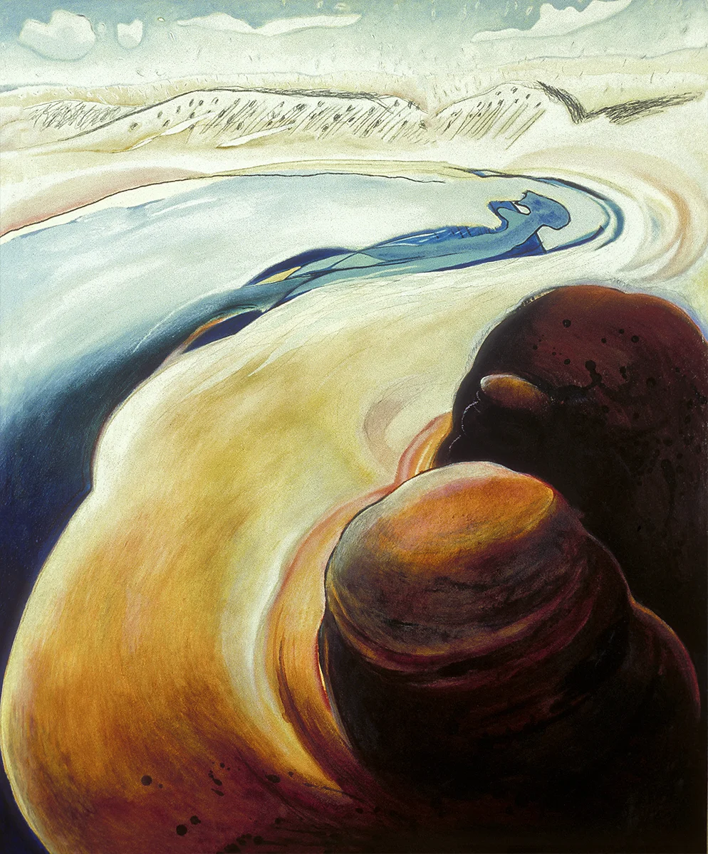 Lake Disappointment 1997 1770mm H x 1500mm W Oil & Mixed Media on Canvas