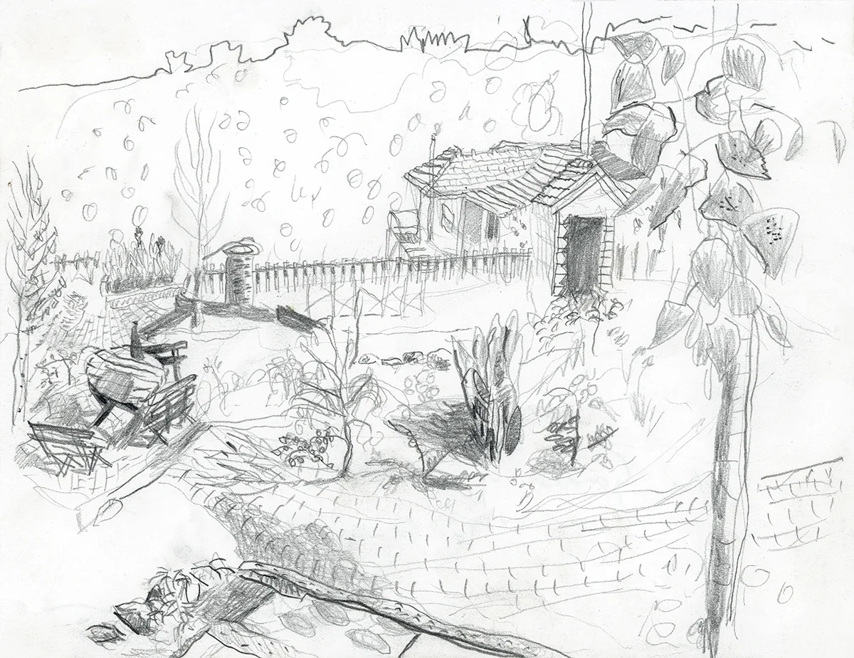 Drawing for 'Perdu' 280mm H x 300mm W Graphite on paper