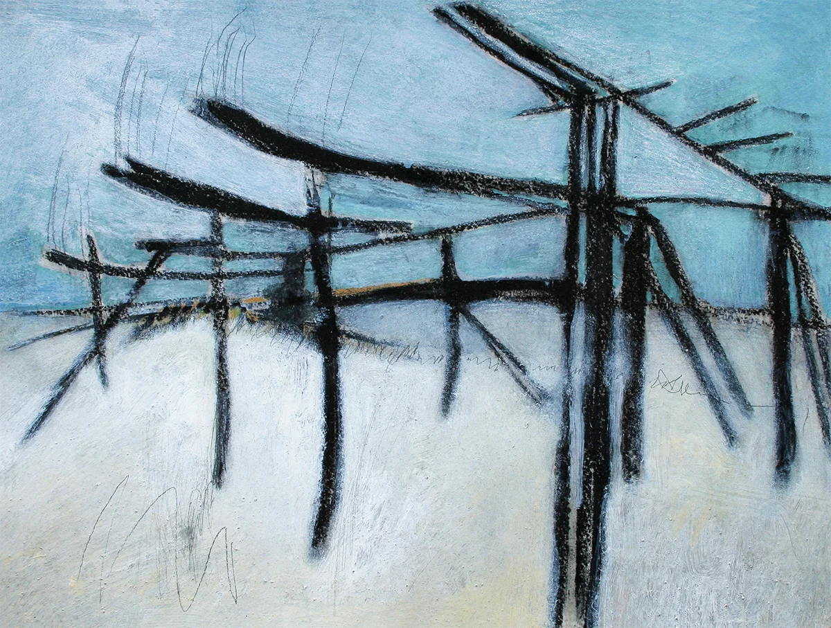 Grey Days 320mm H x 420mm W Oil and Mixed Media 2004