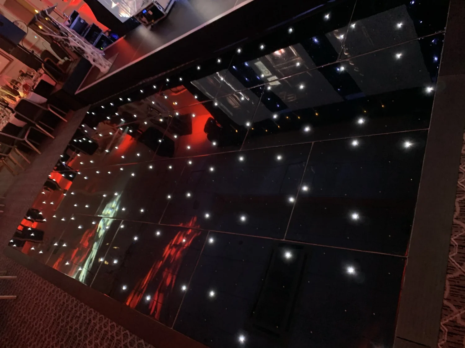 Black LED starlit dance floor installed in Cheshire