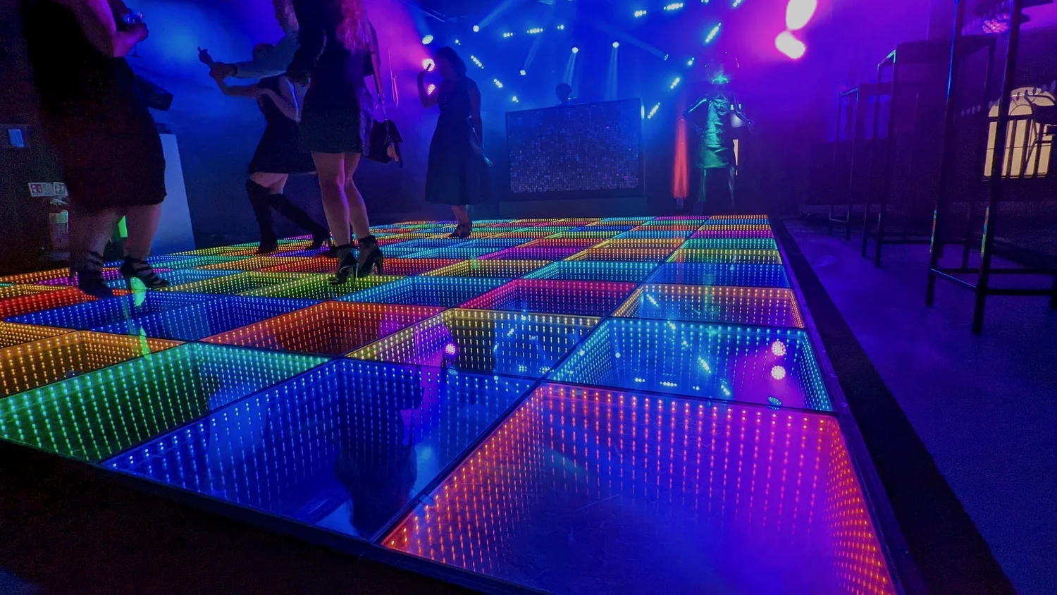 AO Events 3D Infinity Dancefloor showing the build quality and safe surface