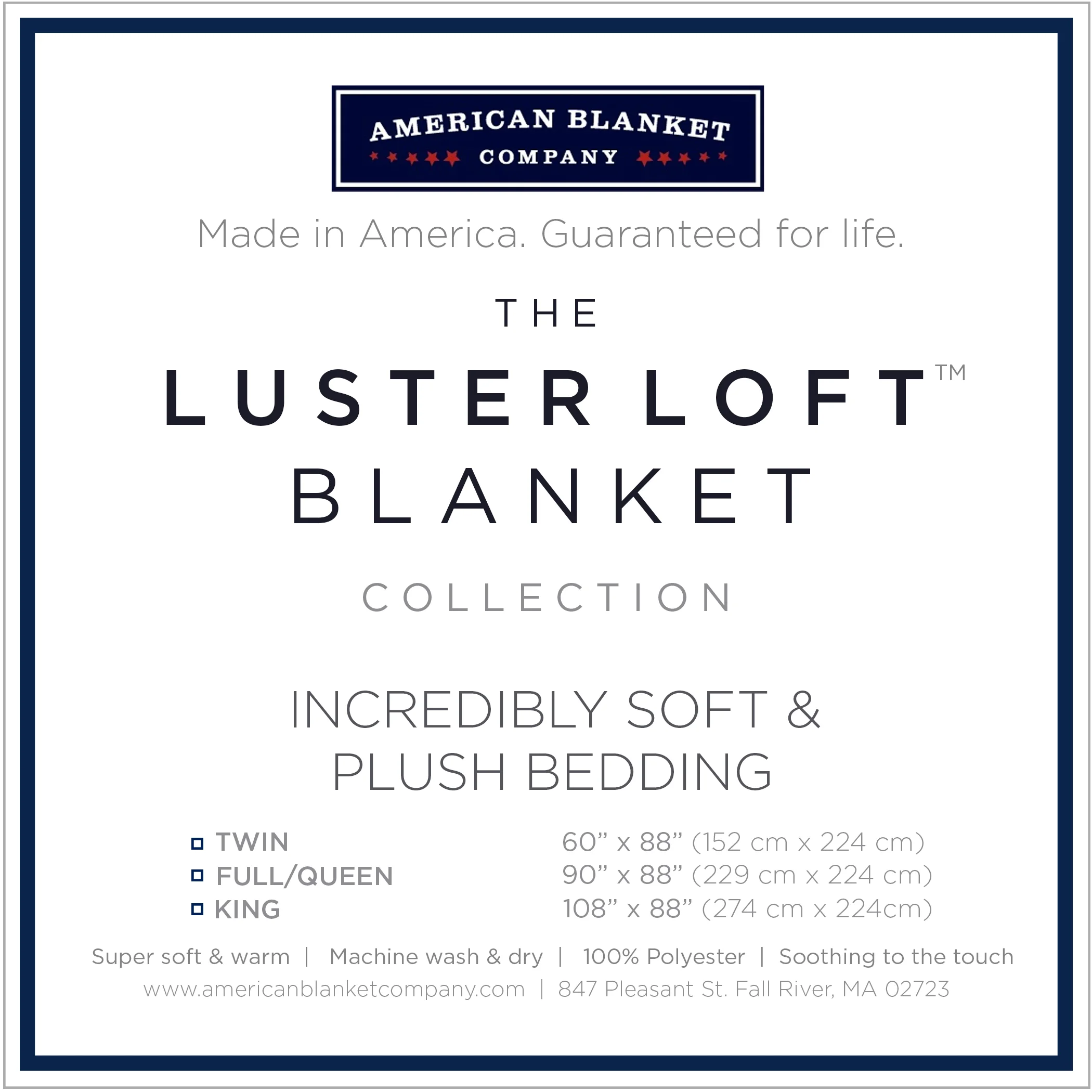 Package Insert for Fleece Blankets