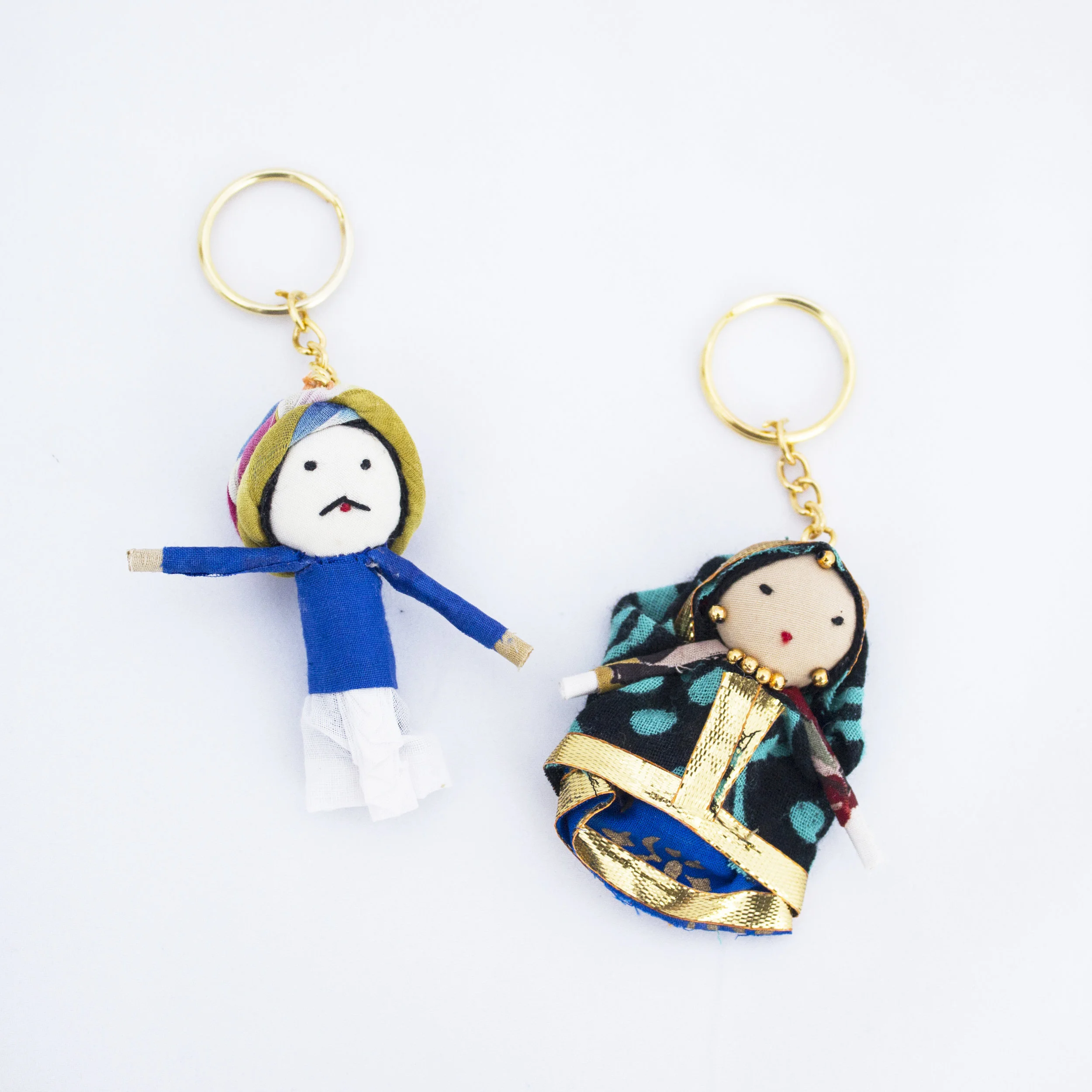 Turquoise/blue Palestinian couple keyrings jaadu boutique gifts