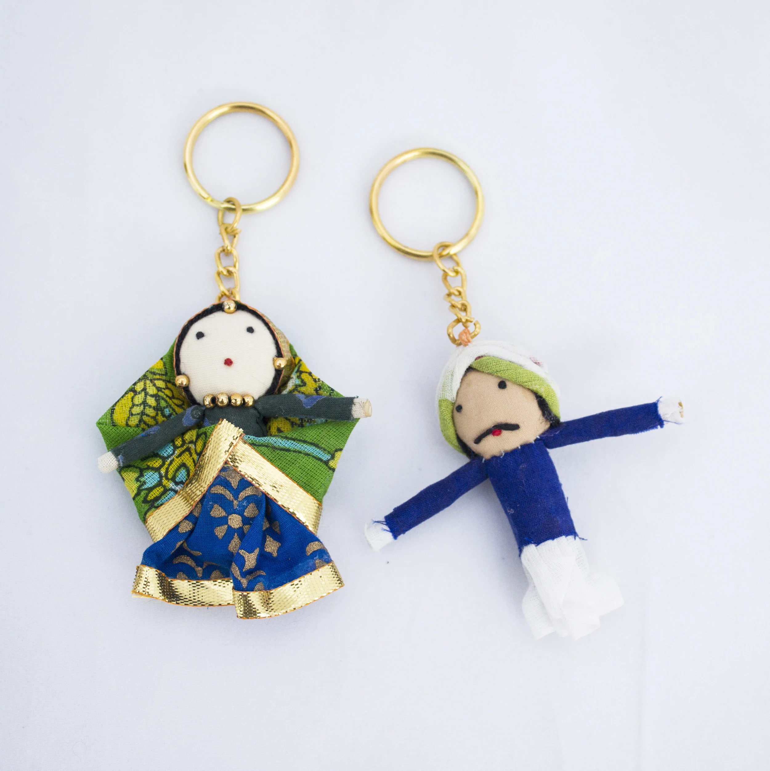 Green/blue Palestinian couple keyrings jaadu boutique gifts