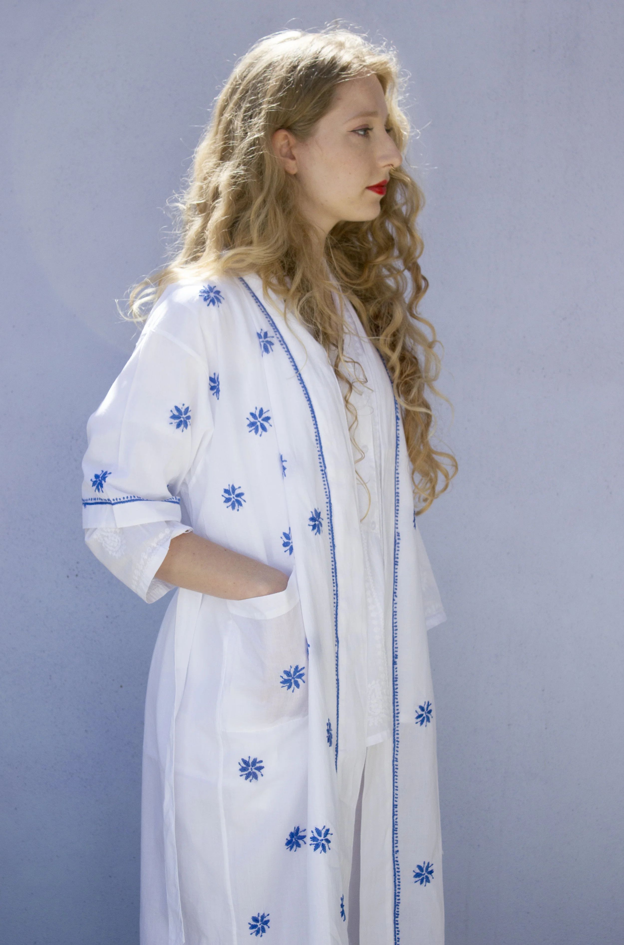 jaadu boutique hand embroidered cotton robe dressing gown